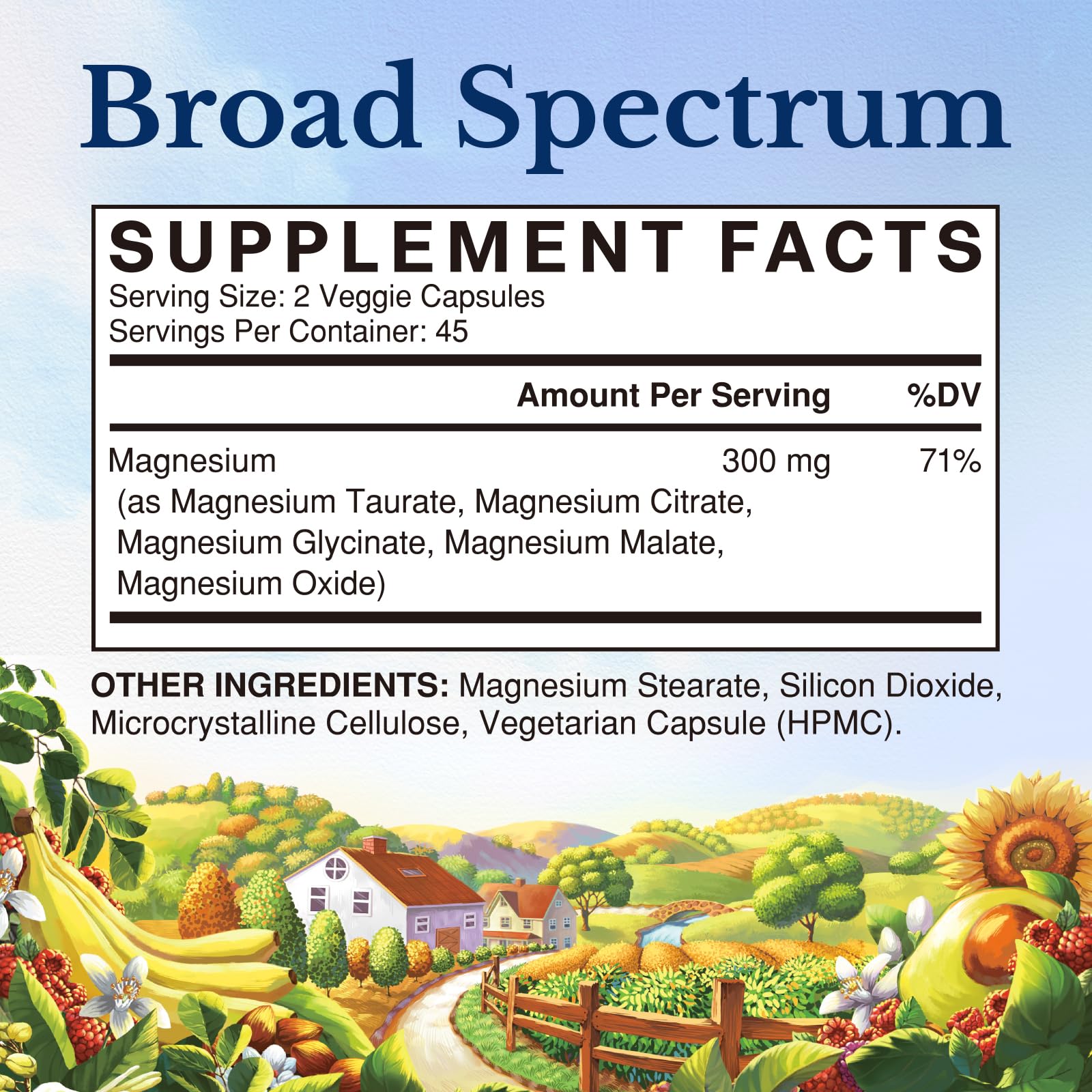 Vitalitown Magnesium Complex Supplement | 300mg Elemental Mag | Magnesium Citrate Glycinate Taurate Malate | Non-GMO, No Gluten, 90 Vegan Magnesio Capsules for Bone Brain Heart Vitalitown uk supplements