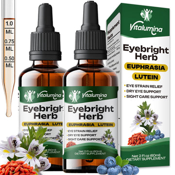 Vitalumina Eyebright Herbal Liquid with Organic Euphrasia, Lutein, Bilberry, Blueberry & Goji – Plant-Based Vegan Supplement for Adults – 4 fl oz Vitalumina uk supplements