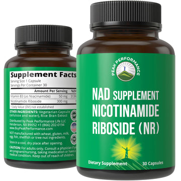 Peak Performance Nicotinamide Riboside NR Supplement Capsule. NMN Alternative NAD Supplement + Niacinamide for NAD+ Levels As We Age. 3rd Party Tested, Non-GMO, Vegan NR Vitamin for Women and Men Peak Performance uk supplements
