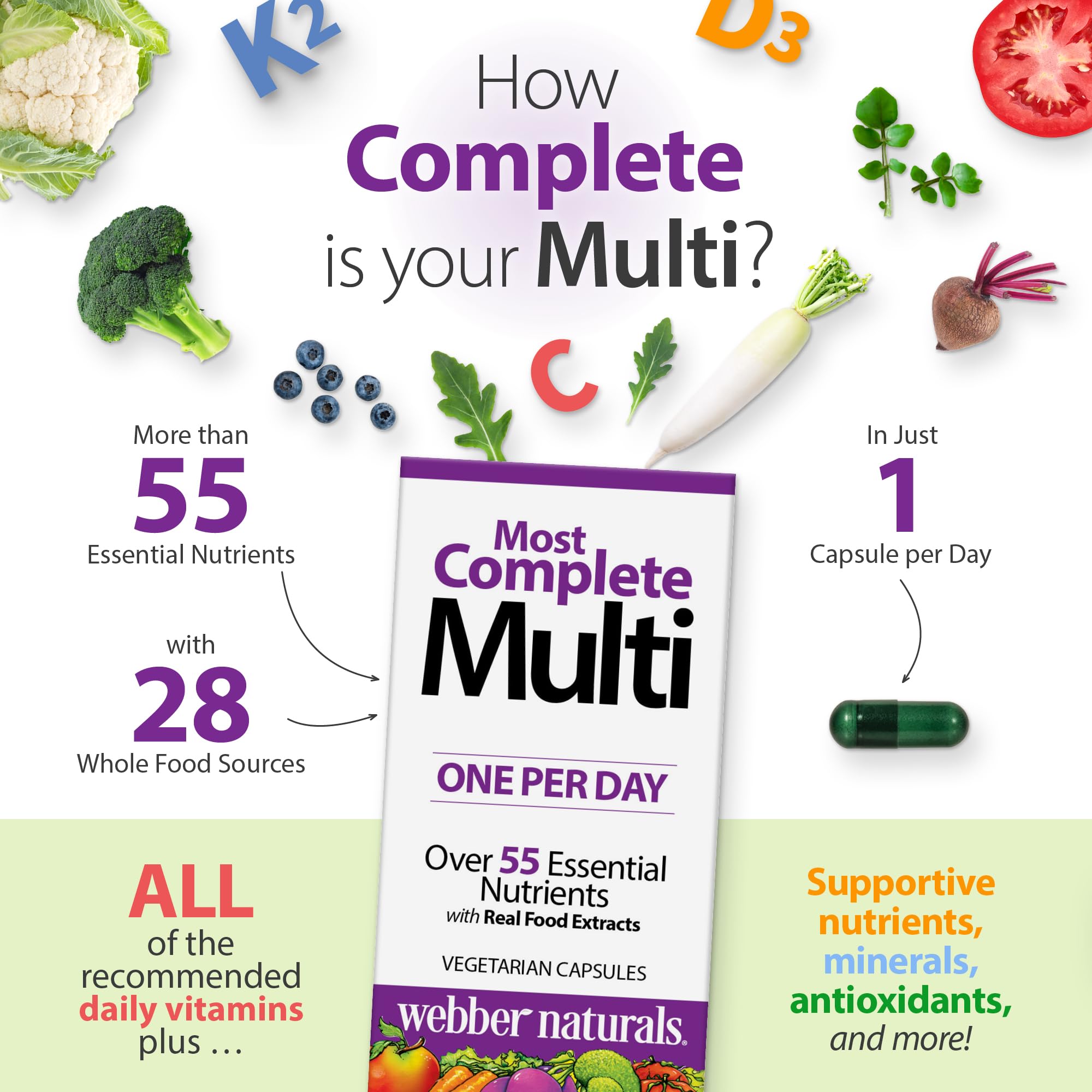 Webber Naturals Men's Most Complete Multi, 90 Vegetarian Capsules Webber Naturals uk supplements