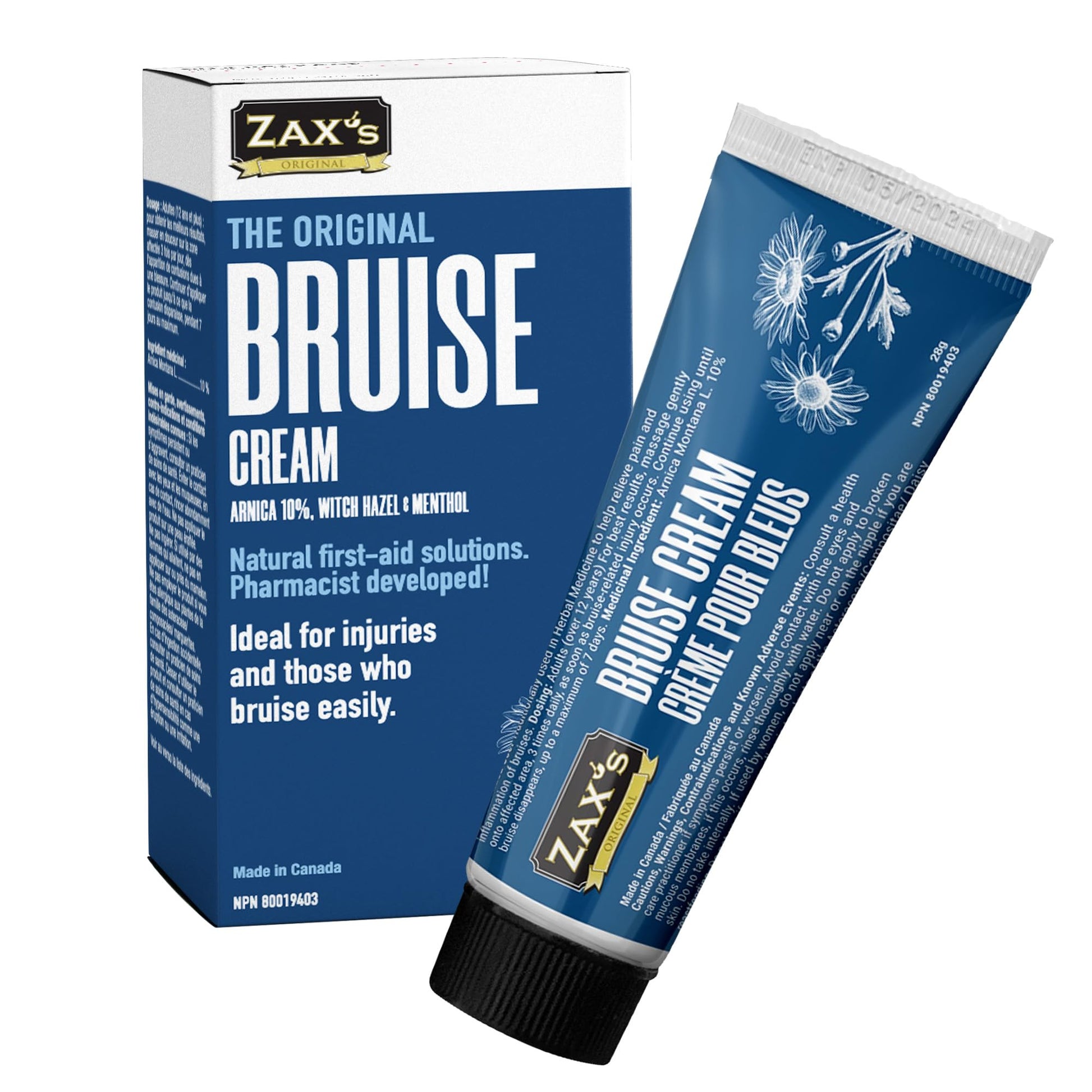 ZAX'S ORIGINAL Bruise Cream - Arnica and Witch Hazel Blend, Gentle on Skin, Plant-Based Ingredients for Skin Care - 28g ZAX'S ORIGINAL uk supplements
