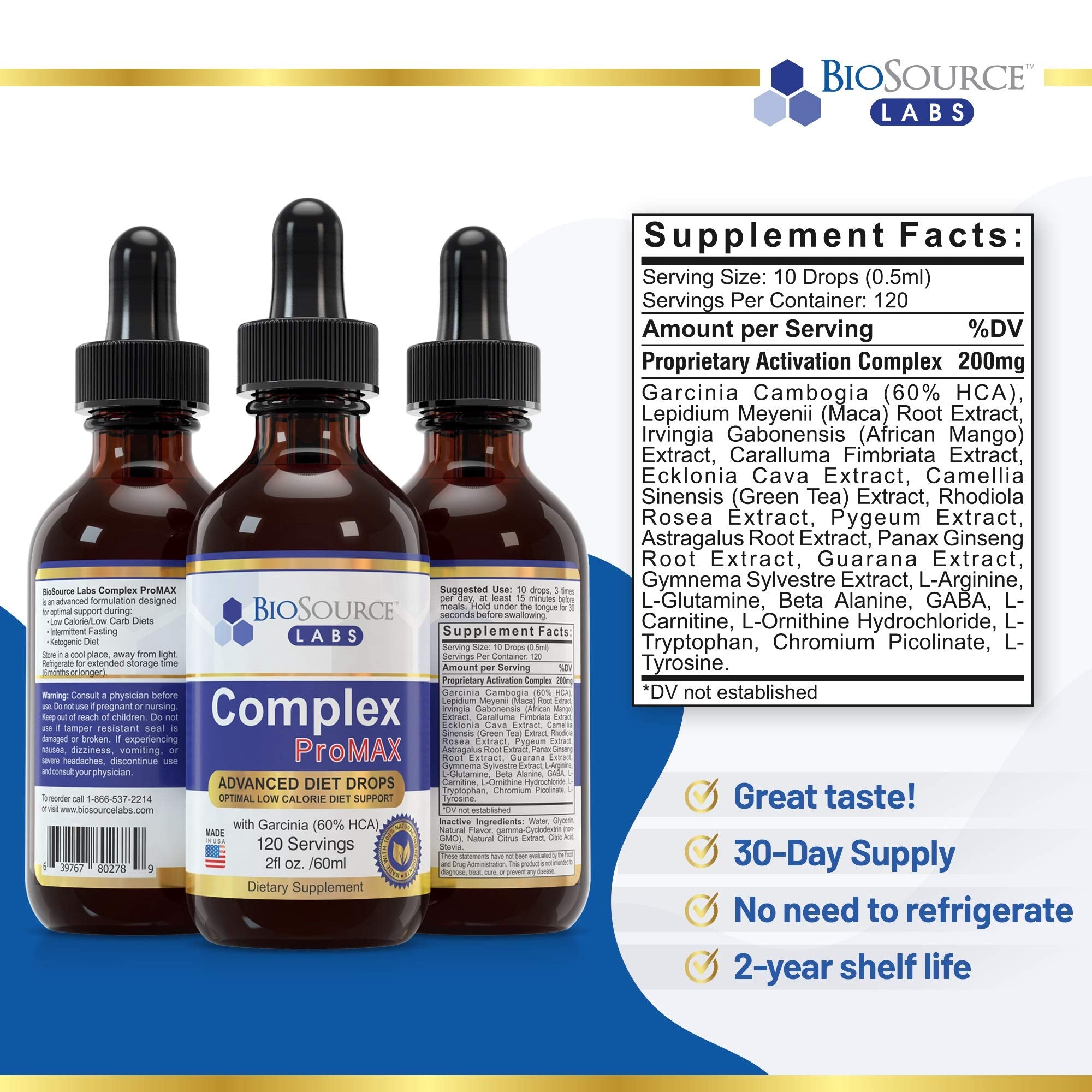BioSource Labs Complex ProMAX Premium Diet Drops (2 x 2 oz Bottle) BioSource Labs uk supplements