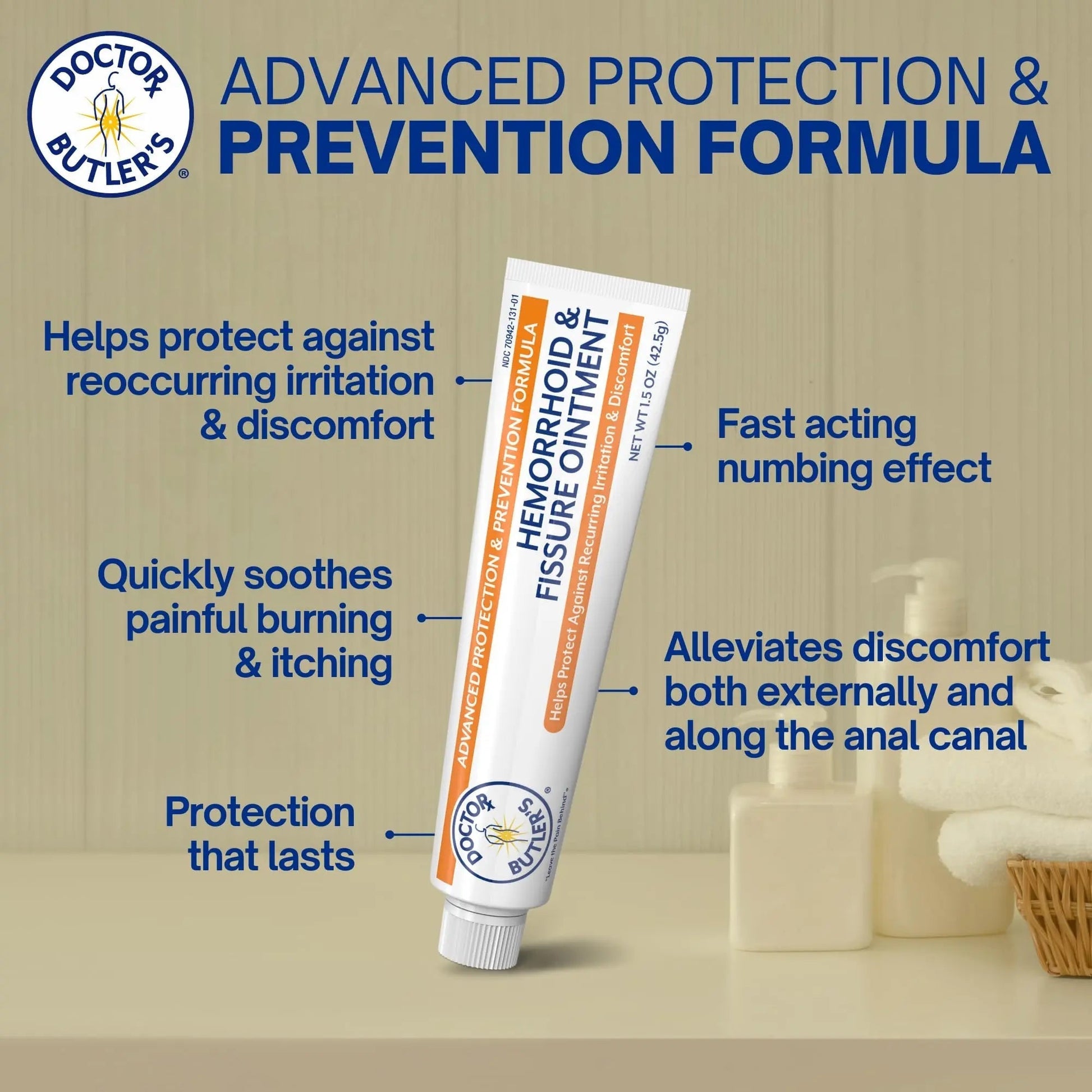 Doctor Butler's Advanced Hemorrhoid & Fissure Ointment – Lidocaine Hemorrhoid Treatment and Fissure Treatment Extra Strength Formula, Heals and Provides Fast Pain and Itch Relief* (1.5 oz.) Doctor Butler's uk supplements