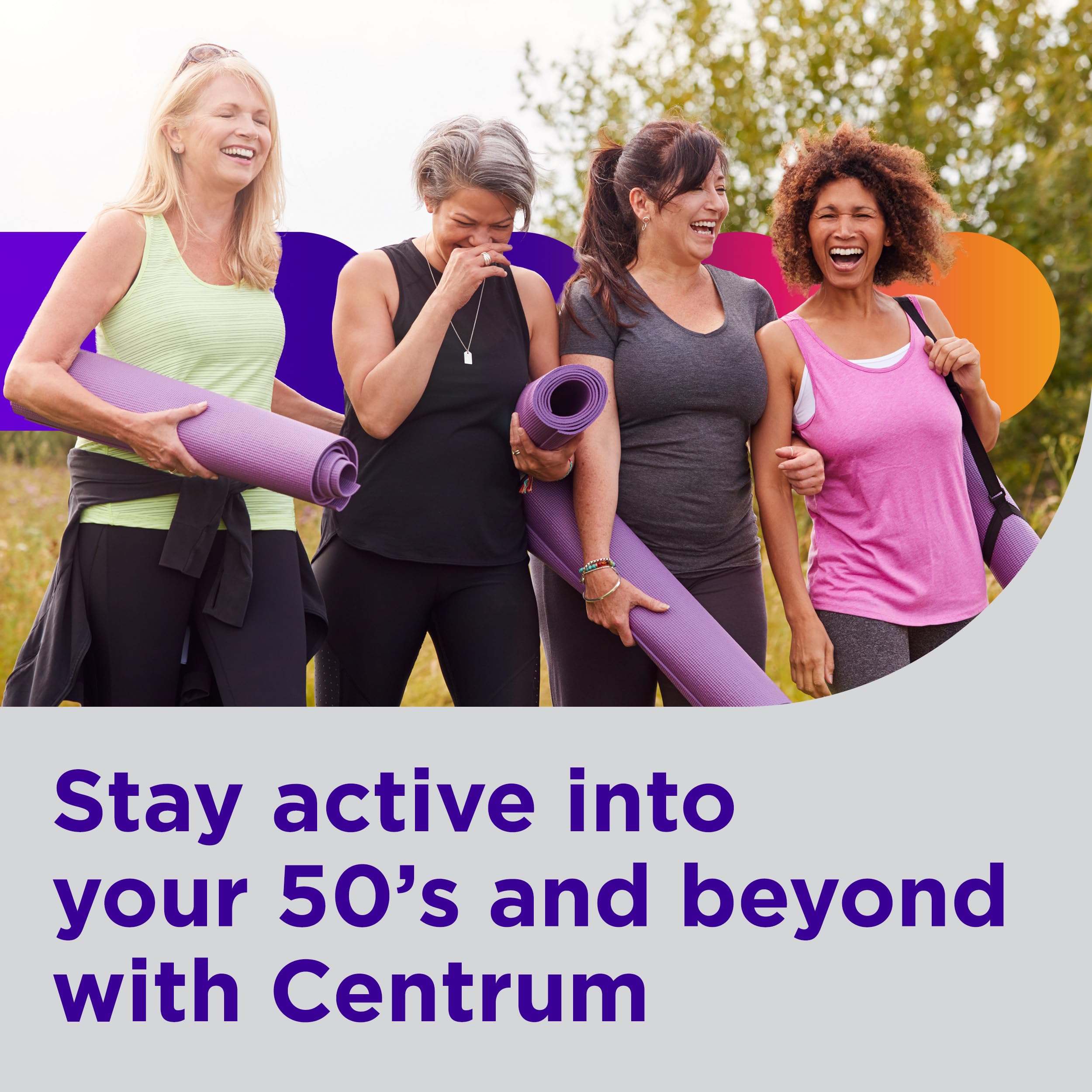Centrum Silver Women's Multivitamin for Women 50 Plus, Multivitamin/Multimineral Supplement with Vitamin D3, B Vitamins, Non-GMO Ingredients Centrum uk supplements