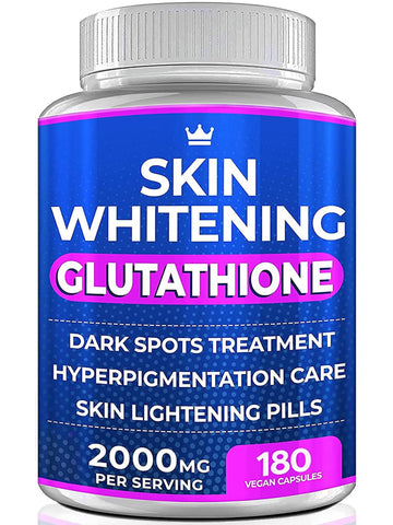 Glutathione Whitening Pills - 180 Capsules 2000mg Glutathione - Effective Skin Lightening NORTHERN CROWN COSMETICS uk supplements