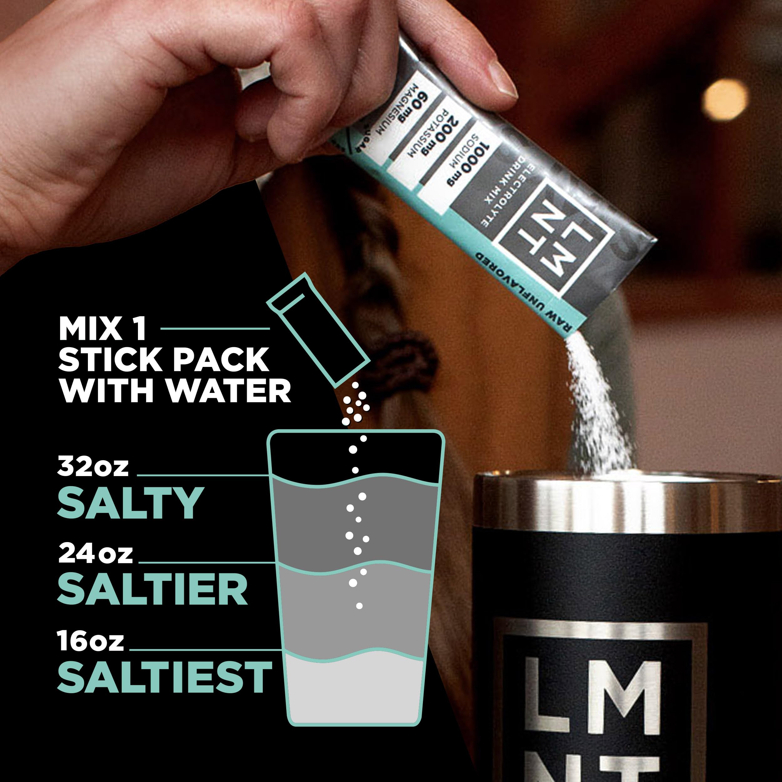 LMNT Zero Sugar Electrolytes - Raw Unflavored Salt | Drink Mix | 30-Count Drink LMNT uk supplements
