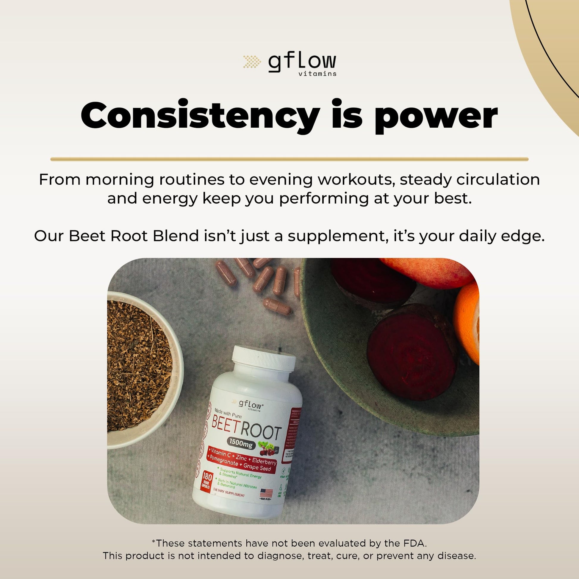 gflow vitamins Beet Root Capsules Organic - All Natural with Vitamin C and Zinc - Supports Heart Health & Stamina, Non-GMO, 180 Vegetarian Capsules | Made in USA gflow vitamins uk supplements