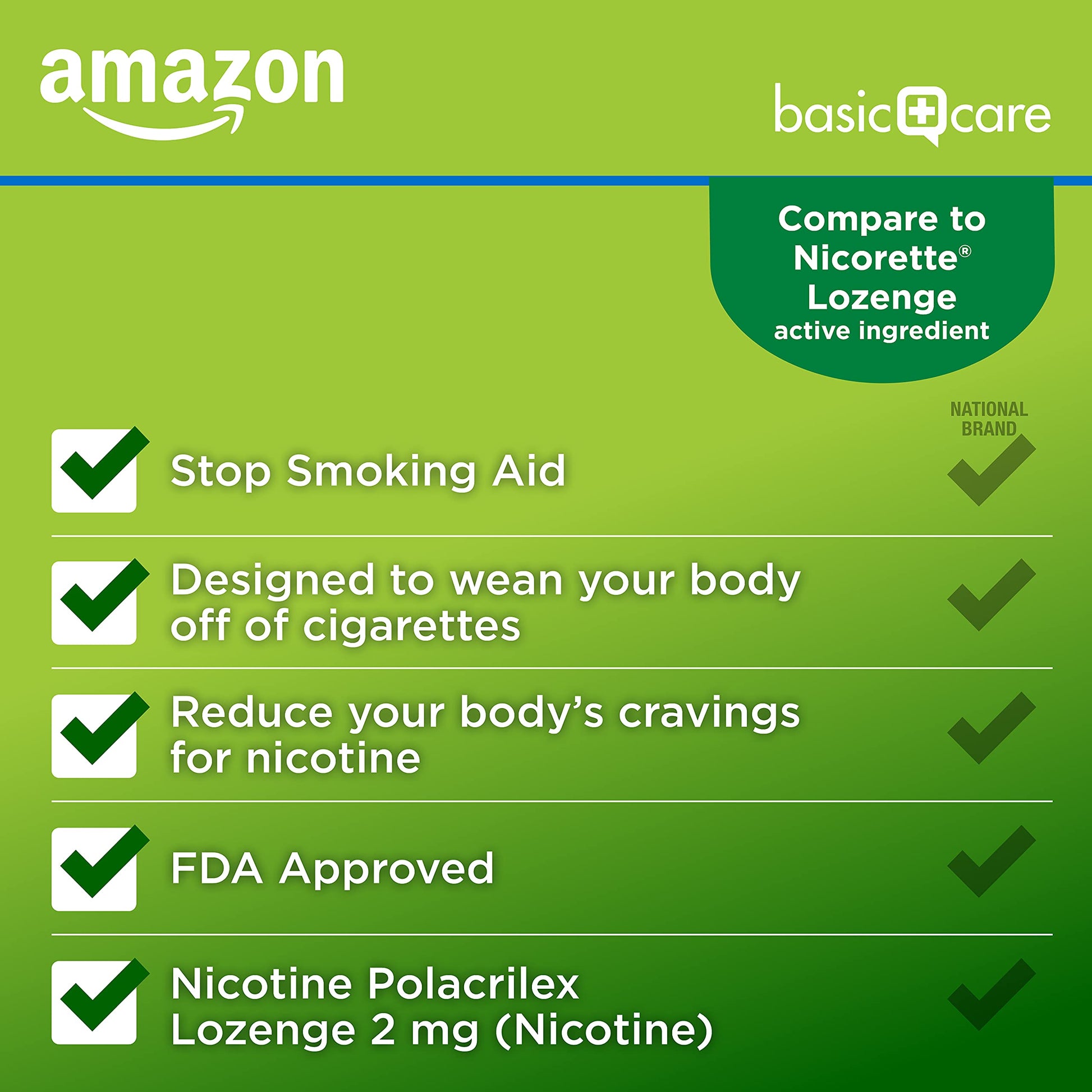 Amazon Basic Care Nicotine Polacrilex Lozenge, 2 mg (Nicotine), Mint Flavor Amazon Basic Care uk supplements