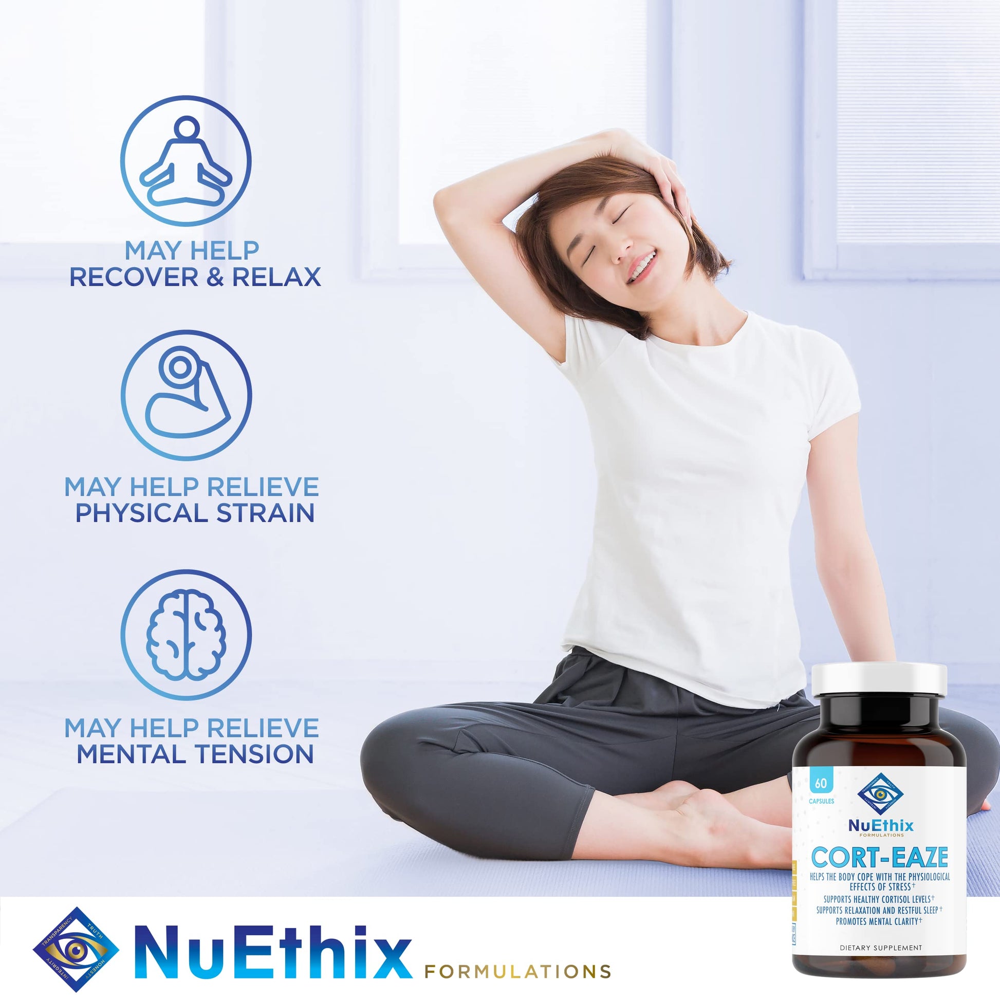 NuEthix Formulations Relaxation Supplement Bundle: Cort-Eaze Cortisol-Control Supplement, 60 Capsules, 30 Servings and Relax Liposomal, 2 Fluid Ounces, 30 Servings NuEthix Formulations uk supplements