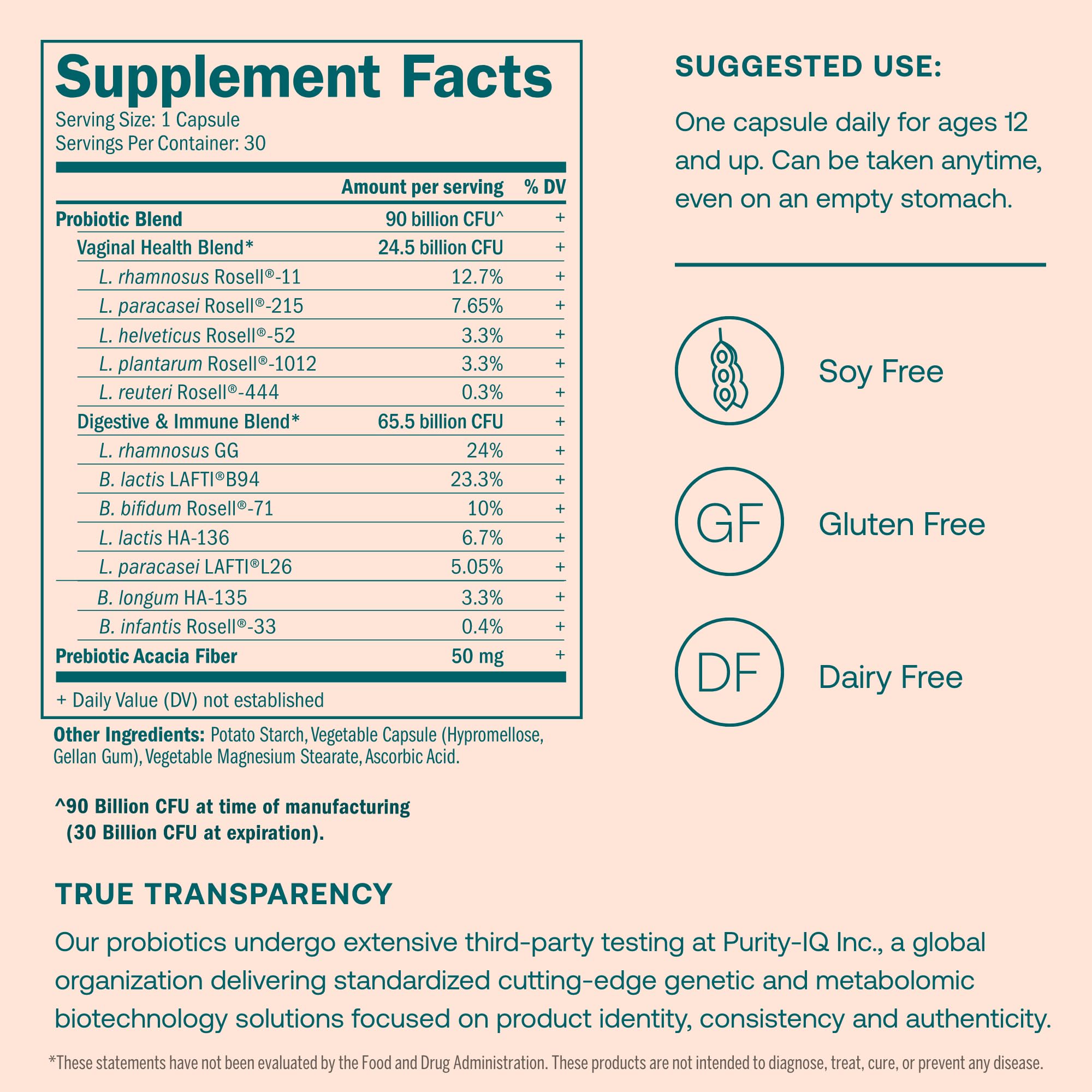 True Grace One Daily Women’s Probiotic - 30 Vegetarian Capsules - Digestive, Vaginal True Grace uk supplements