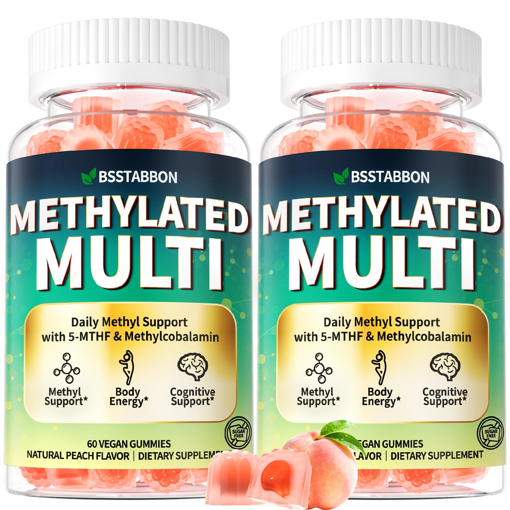 BSSTABBON Methylated Multivitamin for Women Men: Organic Iron Free Multivitamins Gummies plus 5-MTHF Active B12 P5P CoQ10 NAC TMG - Chewable Sugar Free Gummy for Energy Immune Overall Health(120Count) BSSTABBON uk supplements