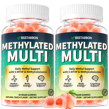 BSSTABBON Methylated Multivitamin for Women Men: Organic Iron Free Multivitamins Gummies plus 5-MTHF Active B12 P5P CoQ10 NAC TMG - Chewable Sugar Free Gummy for Energy Immune Overall Health(120Count) BSSTABBON uk supplements