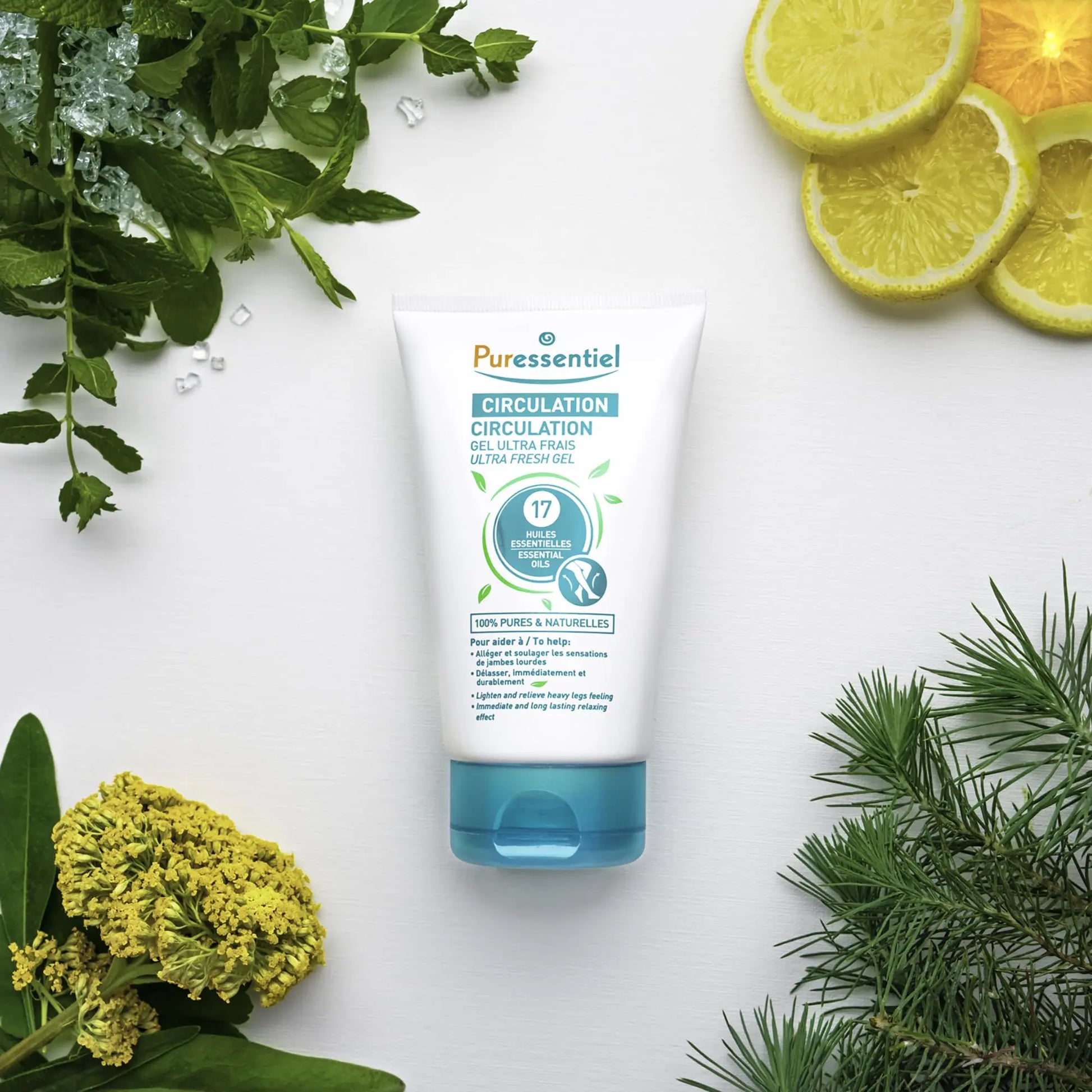 Puressentiel Soothing Gel for Tired Feet, Ankles, Legs - Aromatherapy Lotion with 17 Essential Oils for Body and Skin - Instant, Lasting Relief and Circulation - Natural and Alcohol Free - 4.22 oz Puressentiel uk supplements