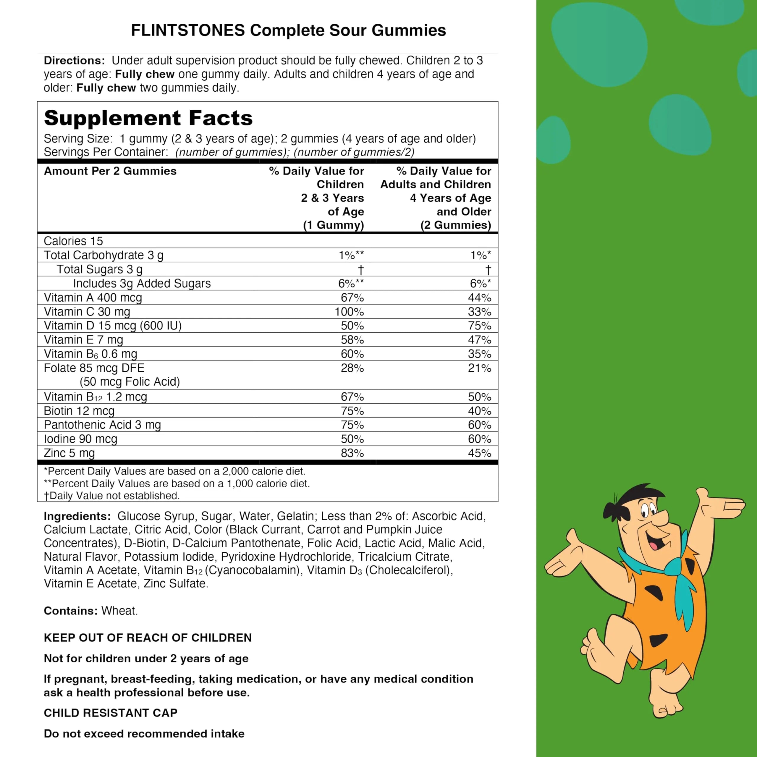 Flintstones Sour Gummy Vitamins For Kids, Kids Multivitamin Gummies with Vitamins C, B6, B12, A & Vitamin D, Support Kids Growth and Development, 180 Count Bayer uk supplements