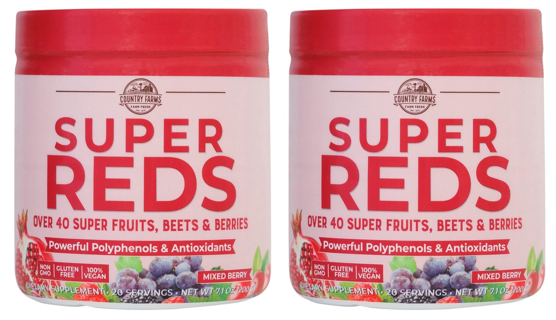 COUNTRY FARMS Super Reds, Energizing Polyphenol Superfood, Over 40 Super Fruits COUNTRY FARMS uk supplements