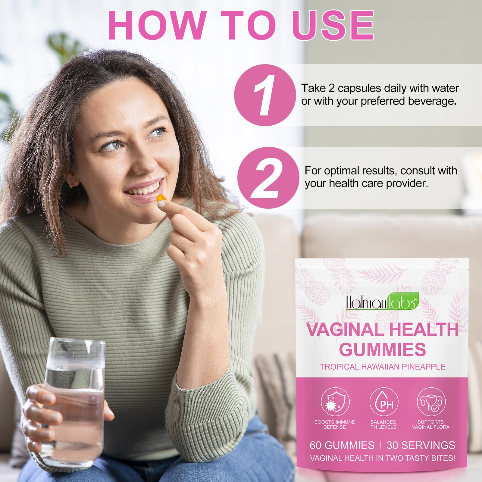 Vital Source Feminine Gummies - Feminine Balance Gummies for Women ph Natrual Famale Balance Cummie - Collagen Gummie - Pineapple PH Balance Gummie for Women Support Women’s Health - 60PCS Tooffi uk supplements