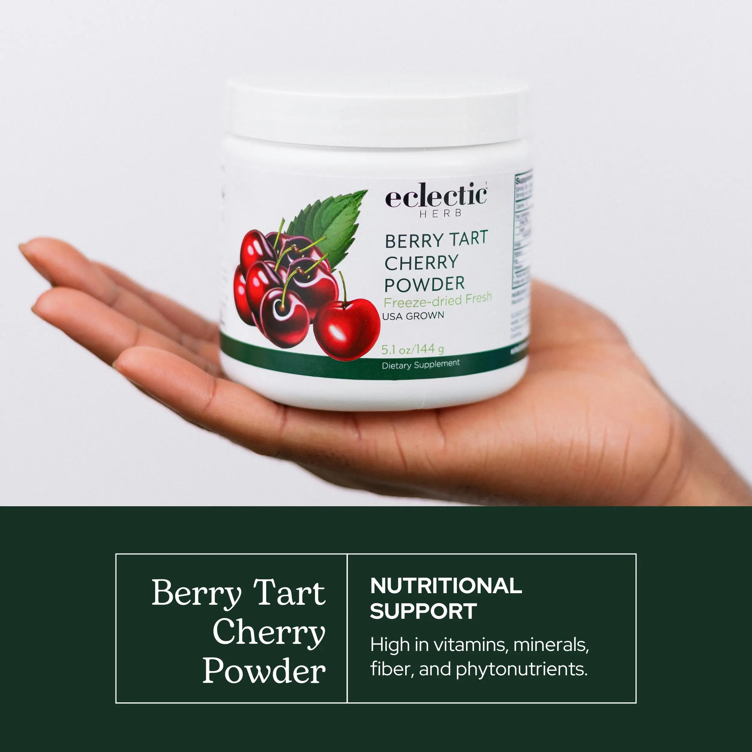 Eclectic Herb - Berry Tart Cherry Powder | Joint Support Supplement | Superfood Vitamin & Mineral Supplement | Freeze Dried, Vegan, Non-GMO, Gluten-Free (5.1 oz | 144 g) ECLECTIC INSTITUTE uk supplements
