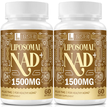 LIGUSTERI 1500 MG Liposomal NAD+, 98%+ Absorption, NAD+ Supplement for Women & Men with TMG, for Aging Defense, Cellular Energy, Heart & Brain Function, Longevity, 120 Softgels LIGUSTERI uk supplements