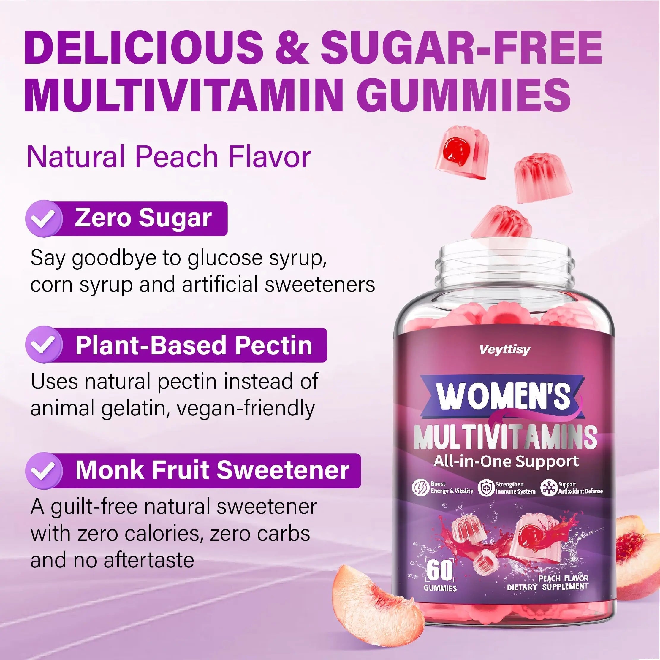 Veyttisy Methylated Multivitamin Gummy for Women - Womens Multivitamin Gummies with Vitamins A C D E, Methylated Folate, Biotin, B Complex Veyttisy uk supplements