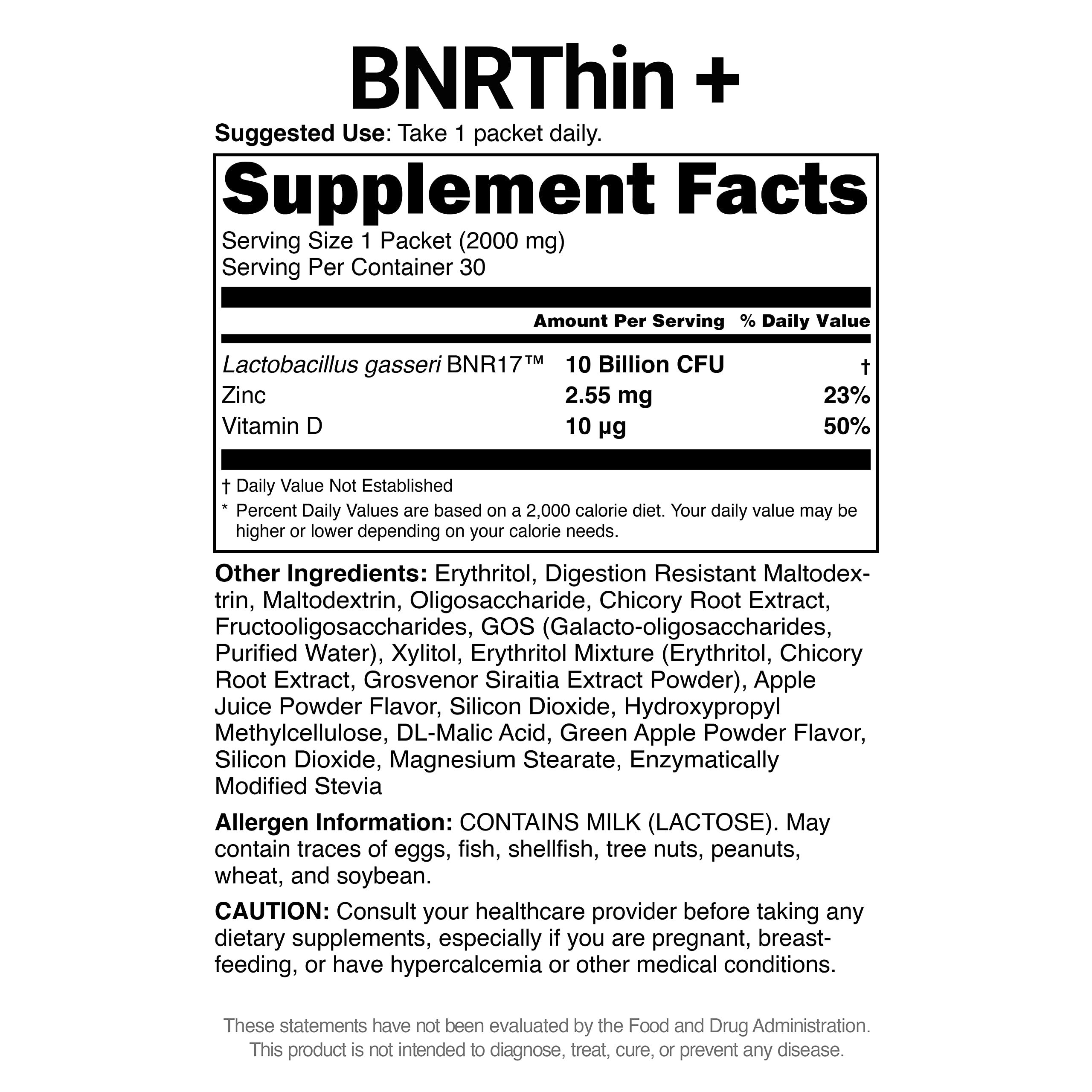 BNRThin Plus, Weight Management Probiotic Powder, 10 Billion CFU Guaranteed, Lactobacil AceBiome uk supplements