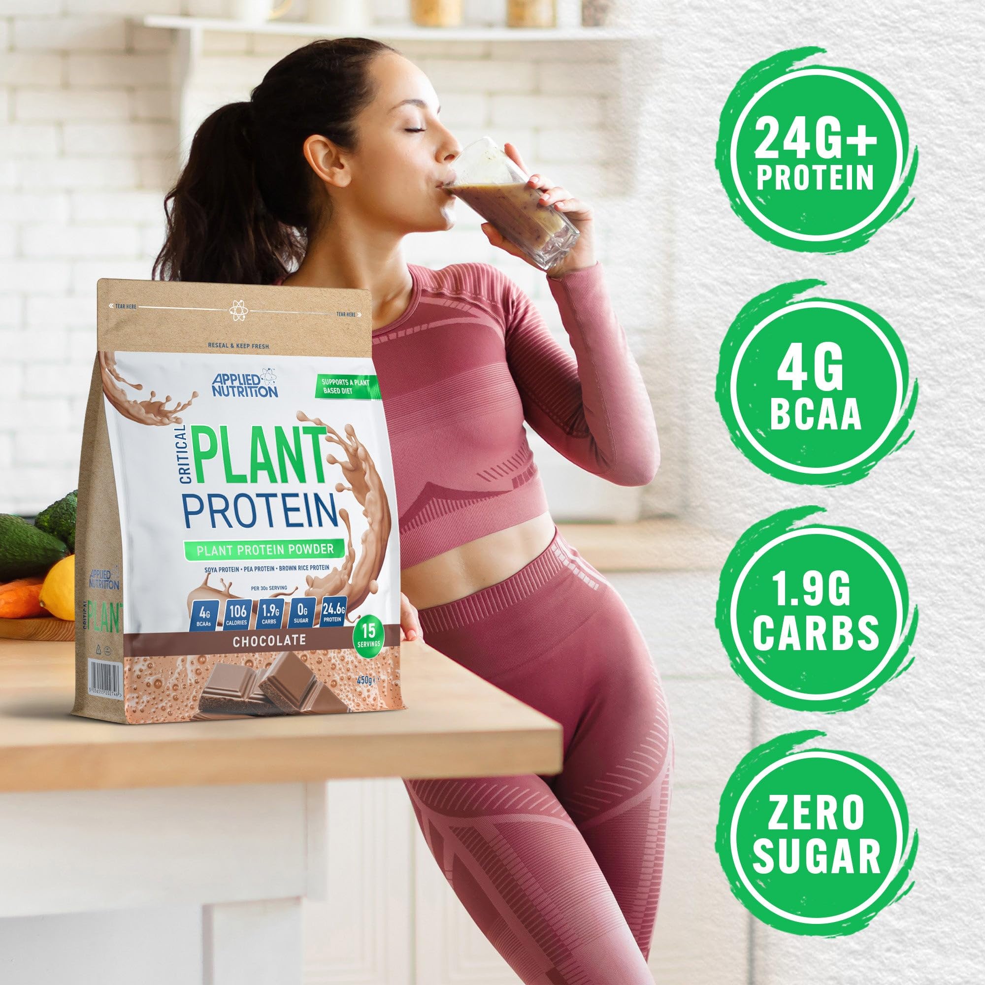 Applied Nutrition Plant Protein Powder – Critical Plant Vegan Protein Shake with SOYA, Pea, Brown Rice Proteins Applied Nutrition uk supplements