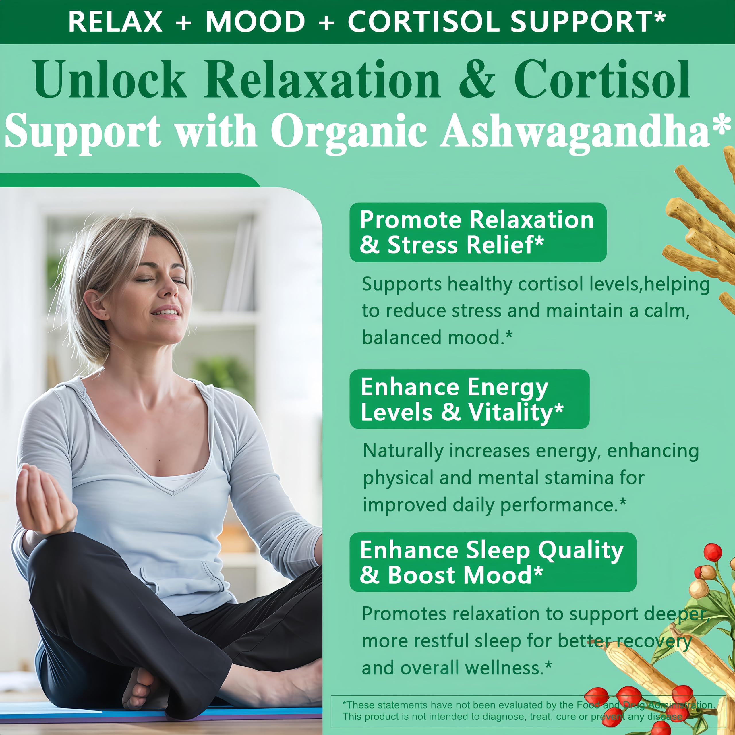 Organic Ashwagandha Drops,High Absorption Ashwagandha Extract Tincture for Stress Relief,Relaxation,Cortisol Support,Ashwagandha for Women & Men with Magnesium,L Theanine,Black Seed Oil,Vegan,Non-GMO HZZYPLANT uk supplements