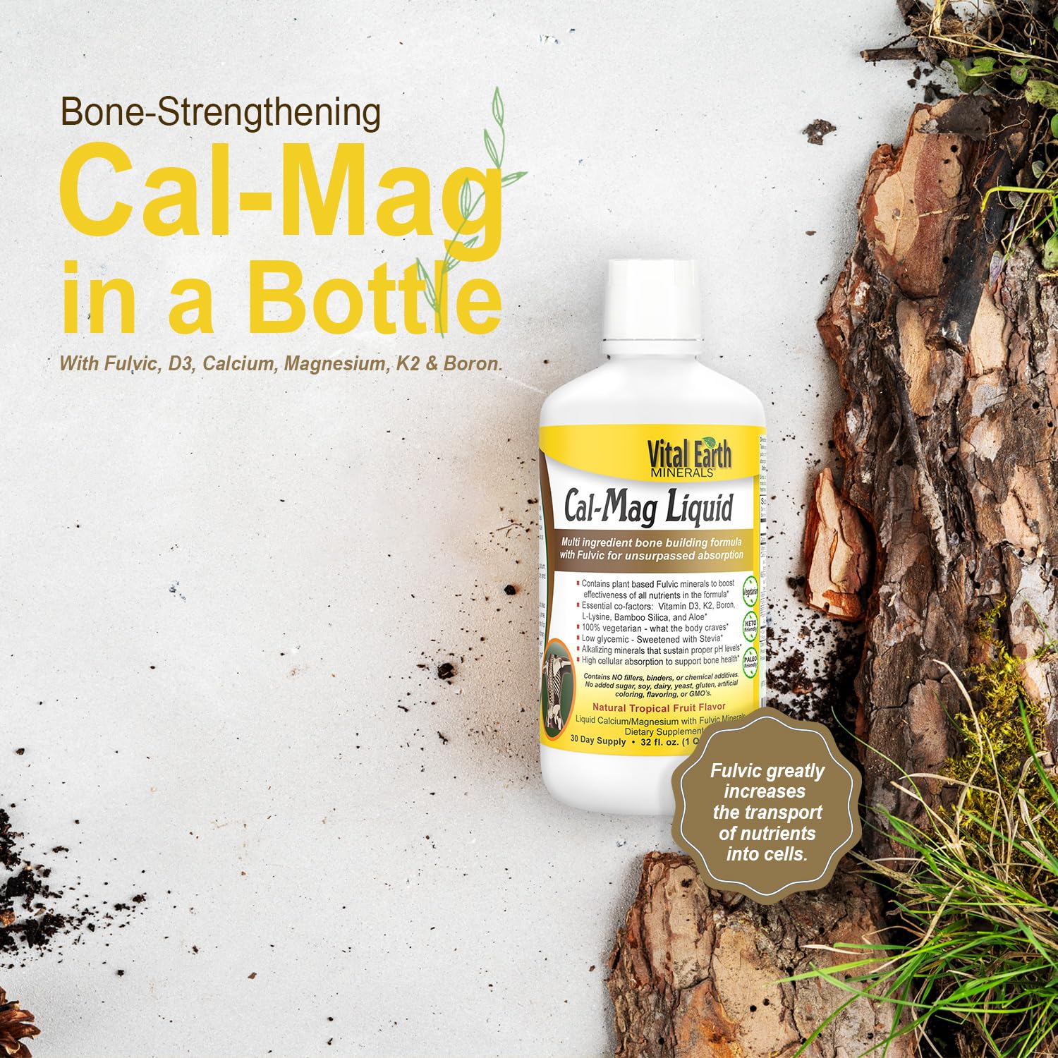 Vital Earth Minerals Bone & Wellness Support – Cal Mag Liquid + Super Multi, Liquid Multivitamins, MTHFR Support, 32 Oz Ea Vital Earth Minerals uk supplements