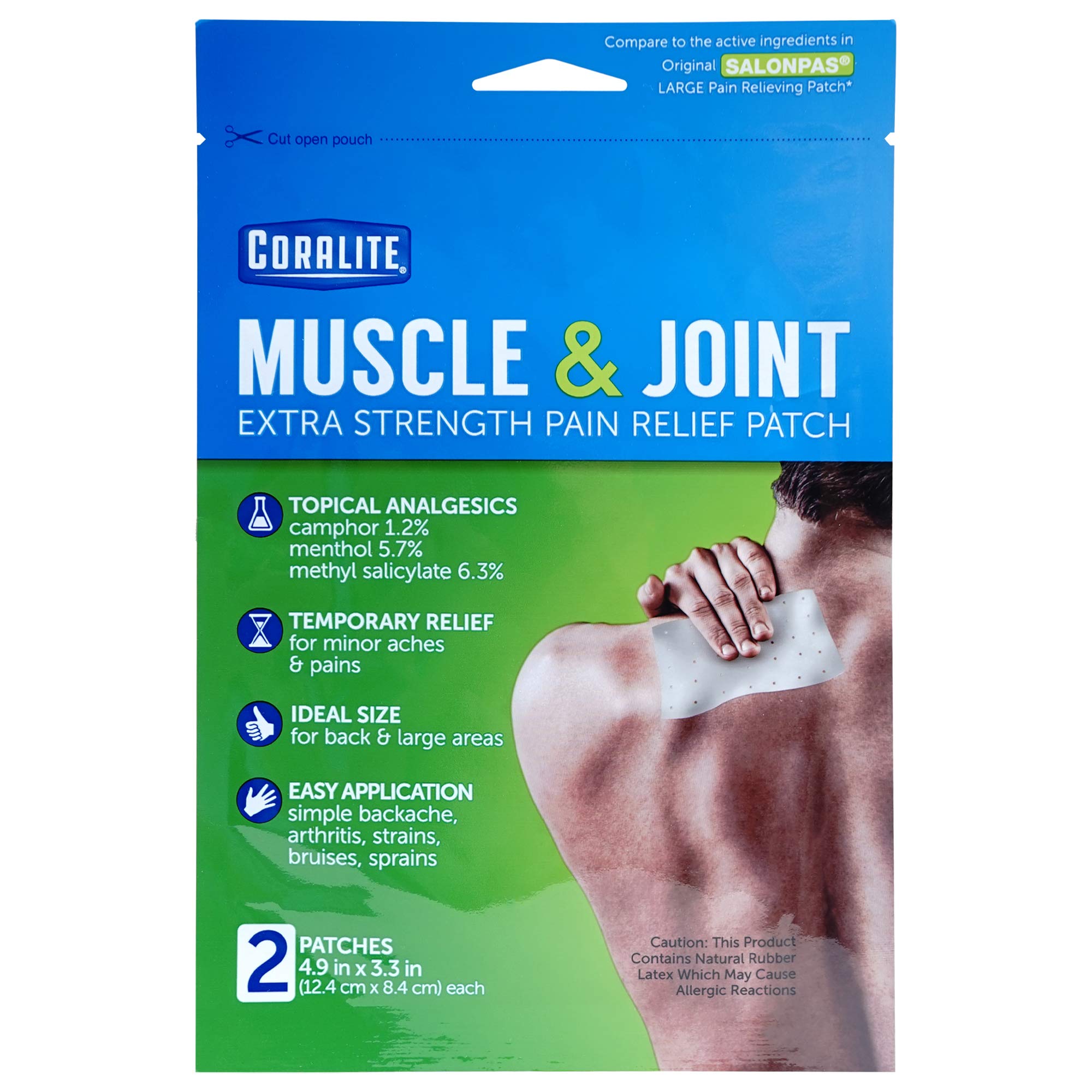 Coralite Pain Relieving Patch - Extra Strength Joint & Muscle Pain Relief Patches for Back Pain, Muscle Soreness and Joint Pain, 2 Patches Per Pack (24 Pack) Coralite uk supplements