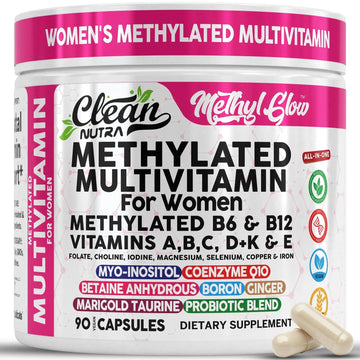 Methylated Multivitamin for Women Vitamins B6 Methyl B12 A B C D K E Folate Choline Omega 3 Thiamine Riboflavin Iron Clean Nutraceuticals uk supplements