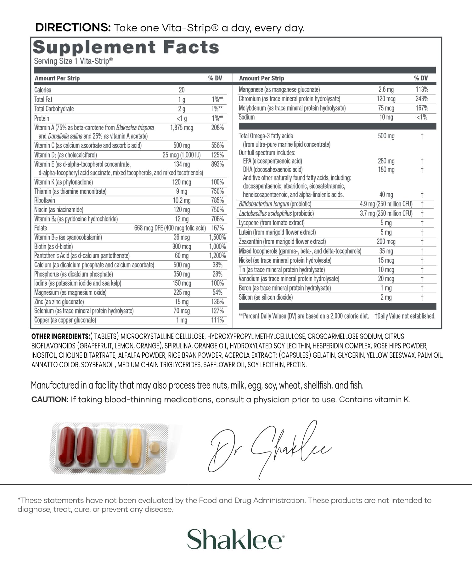 Shaklee - Vitalizer™ Men - Advanced Nutrition Vita-Strips® with Vitamins, Minerals, Omega-3s, Probiotics & More for Heart, Joint, Immune, Bone, Digestive Health & Physical Energy - 30 Vita-Strips® Shaklee uk supplements