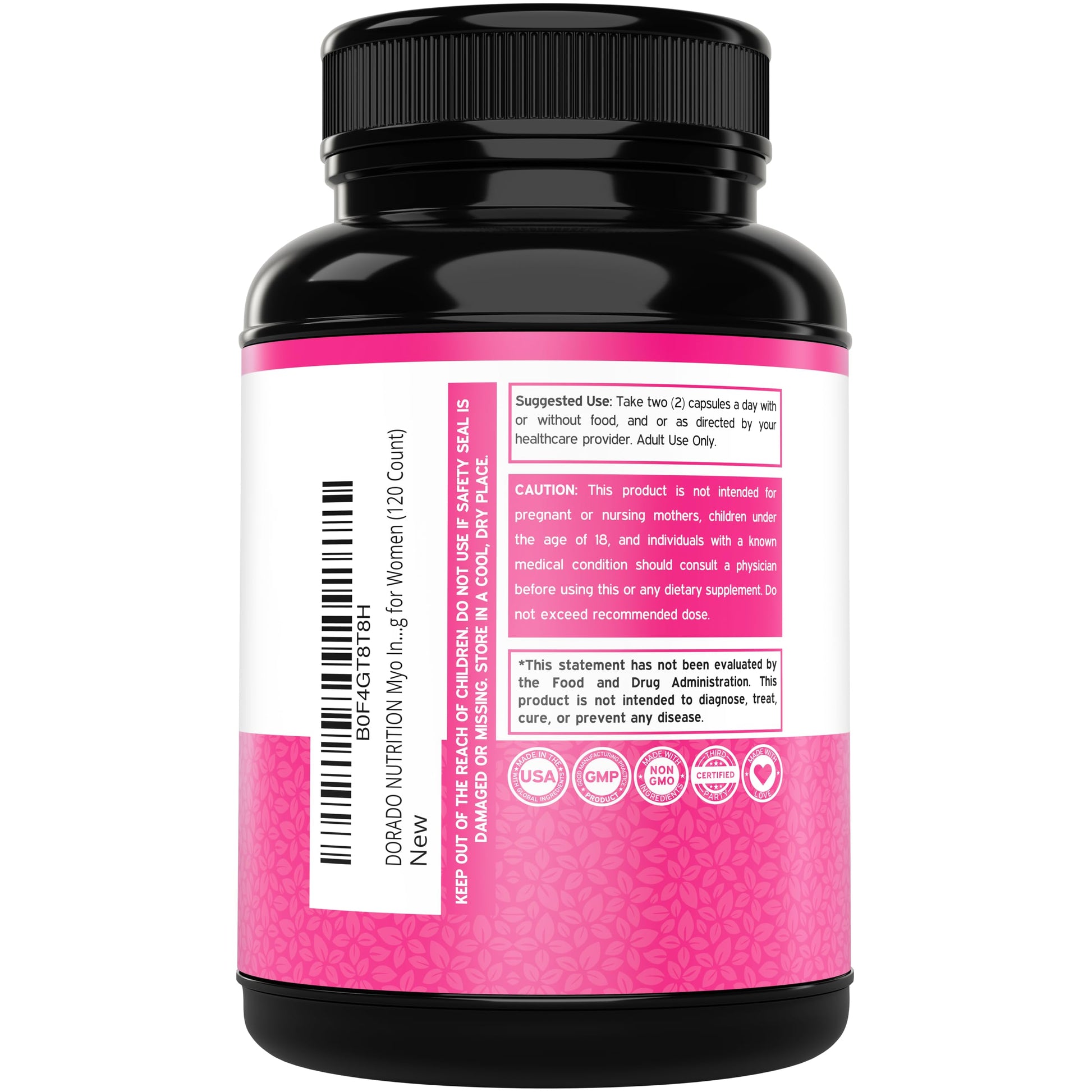 Inositol Capsules (Myo Inositol) (1000mg Per Serving 120 Capsules) Myo Inositol Supplement for Women Hormone Balance Support - Vegan Safe - Third Party Tested - Gluten Free & Made in USA (120 Count) DORADO NUTRITION uk supplements