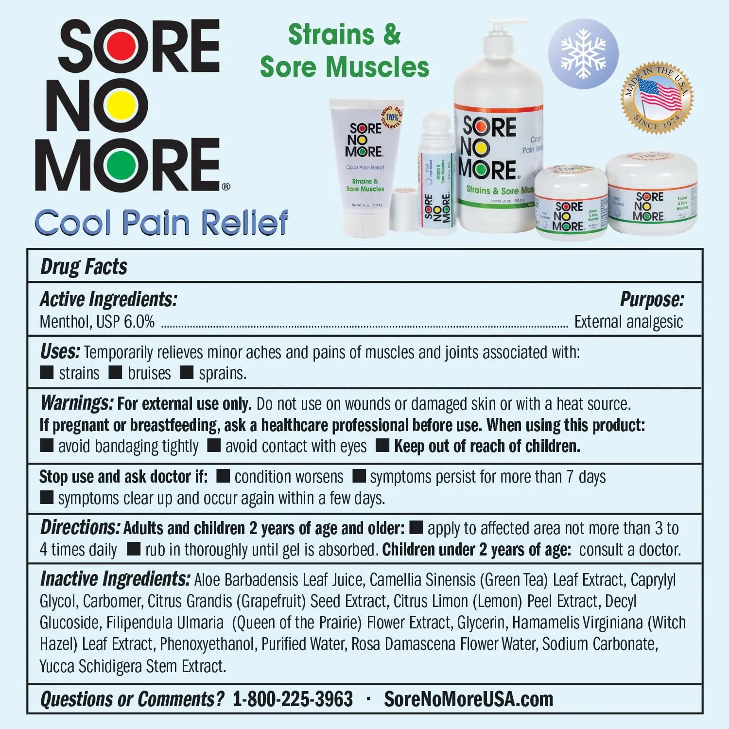 Sore No More Cool Relieving Gel for Aches & Pains in Muscles & Joints associated with Strains, Bruises & Sprains | Absorbs Quickly with a Refreshing Lemon Aroma | 32 oz Bottle with Pump Sore No More uk supplements