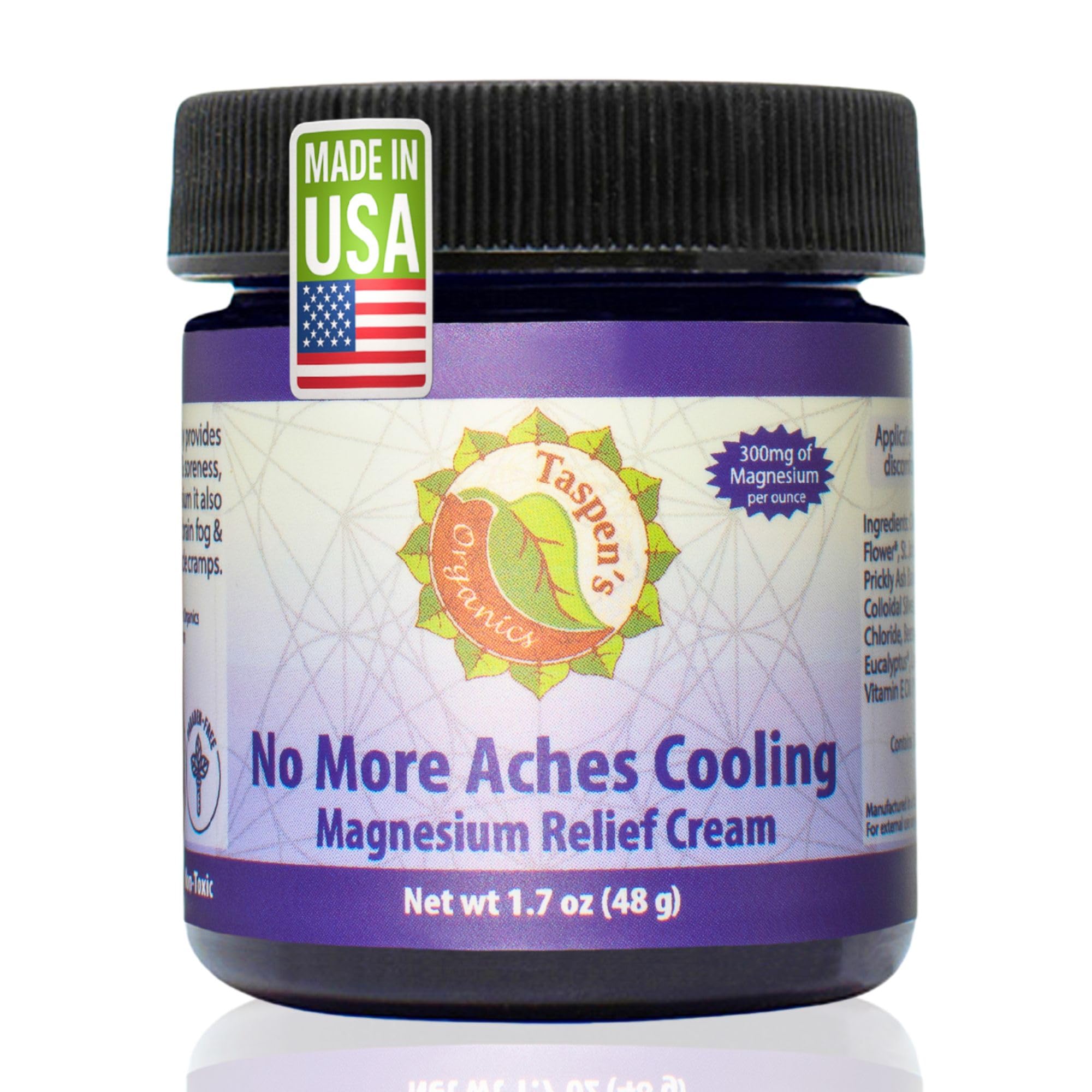 Taspen’s Organics Magnesium No More Aches Cooling Cream – Topical Magnesium Cream for Muscle Relief, Sore Muscles & Post-Workout Recovery with Arnica, Herbs & Essential Oils Taspen's Organics uk supplements