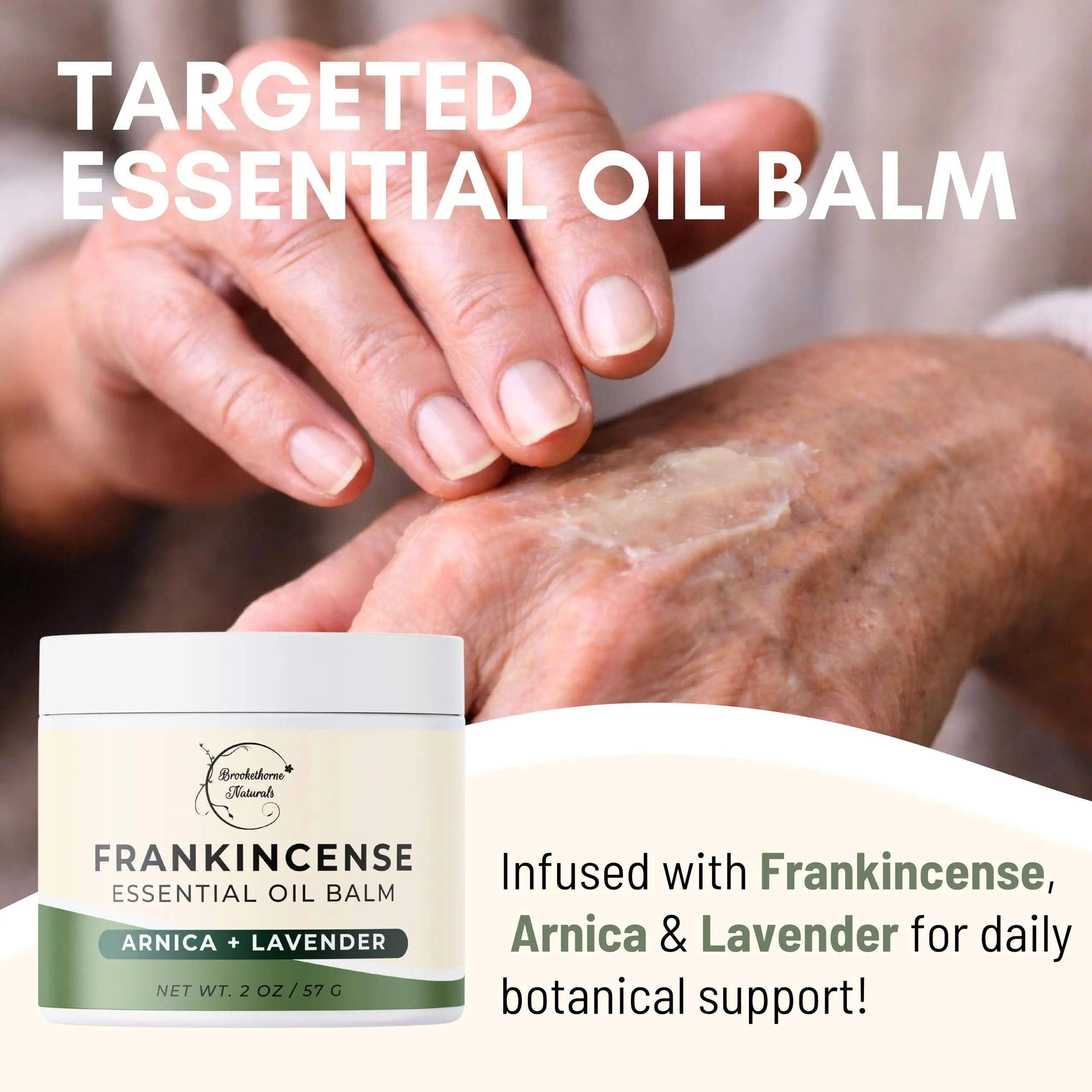 Brookethorne Naturals Frankincense Balm | Frankincense Essential Oil Balm for Skin Hydration | Soothing Muscle & Joint Support | Boswellia Extract, Arnica Montana, Castor Oil & Lavender 2oz Brookethorne Naturals uk supplements