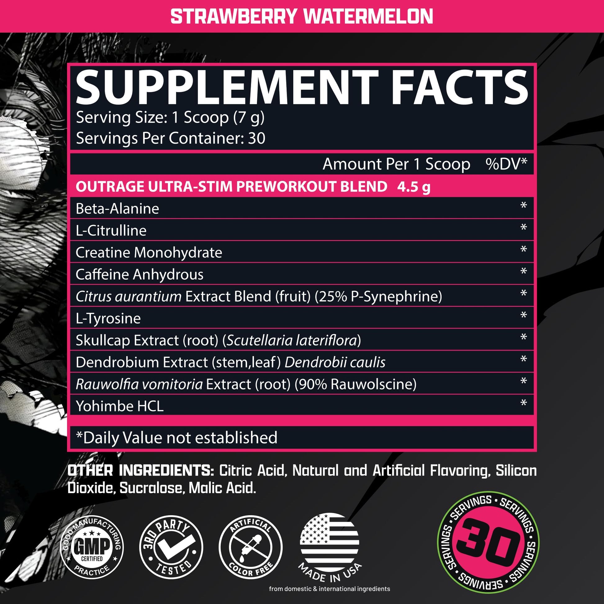 Outrage Ultra HIGH STIM Pre-Workout Powder for Men | 400mg Caffeine, L-Citrulline, Beta-Alanine, Creatine | Extreme Energy, Focus, Strength & Endurance Nutrex Research uk supplements