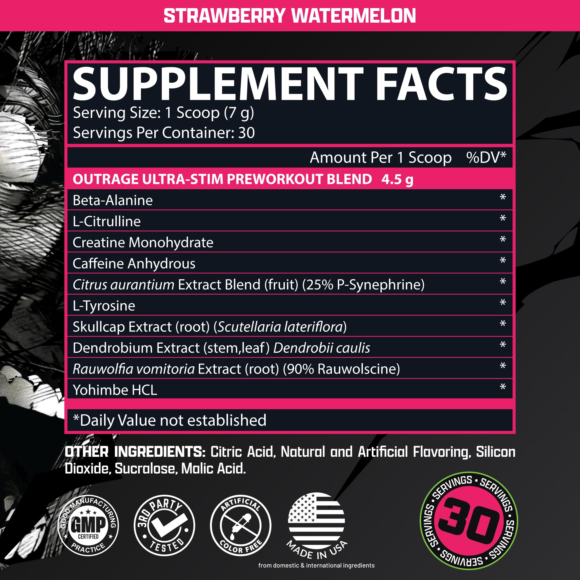 Outrage Ultra HIGH STIM Pre-Workout Powder for Men | 400mg Caffeine, L-Citrulline, Beta-Alanine, Creatine | Extreme Energy, Focus, Strength & Endurance Nutrex Research uk supplements