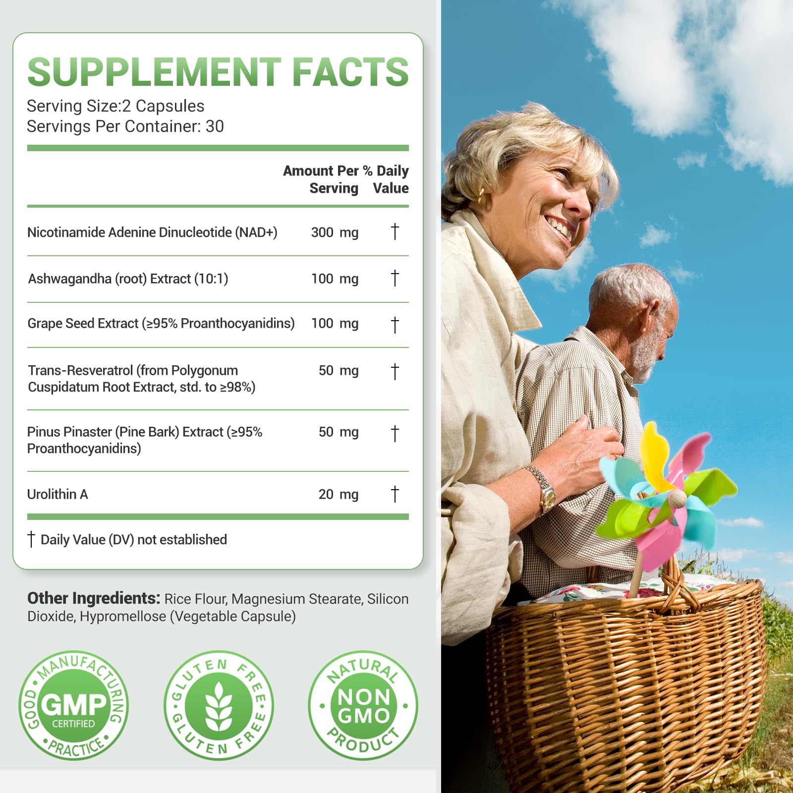 Nature Whisper NAD+ Supplement 620mg | 6-in-1 Complex with Resveratrol, Ashwagandha & Urolithin A - Daily Energy Stack for Focus, Brain Fog & Healthy Aging - 60 Capsules Nature Whisper uk supplements