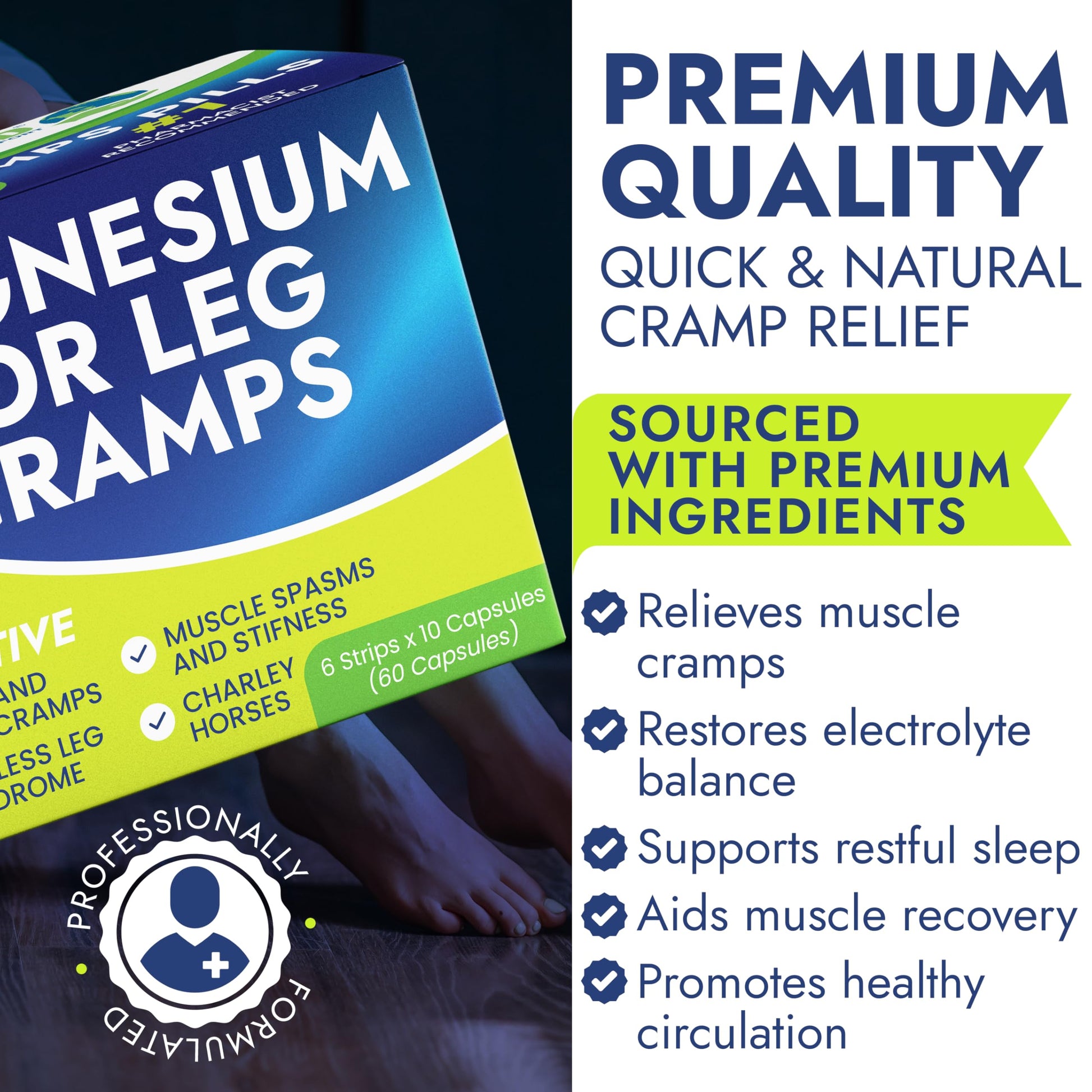 Leg Cramp Relief Pills | Pain Relief for Muscle Spasms, Soreness, & Foot and Calf Cramps | Homeopathic Medicine for Restless Legs Syndrome Relief (30 Pills) Terramed Just Think Comfort uk supplements