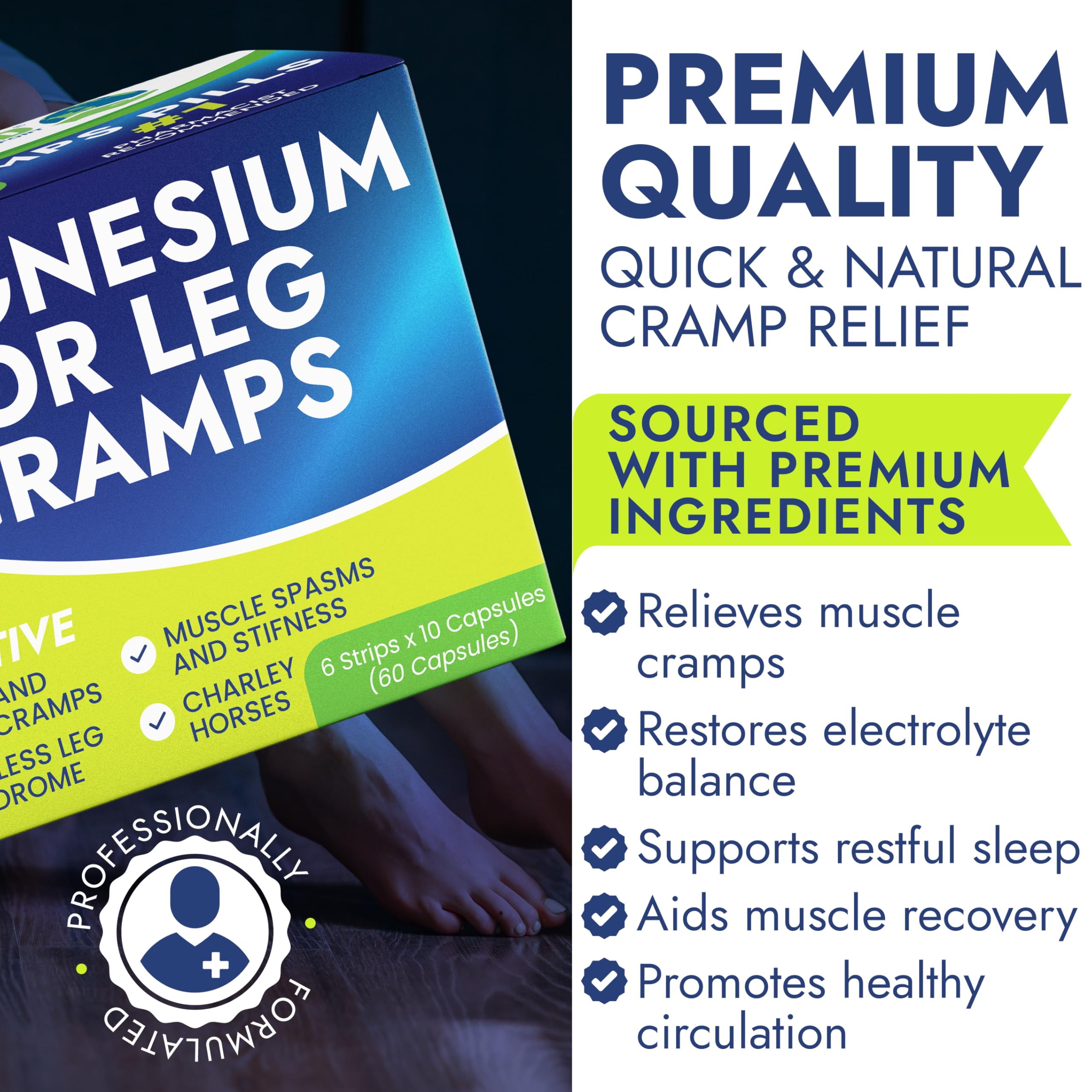 Leg Cramp Relief Pills | Pain Relief for Muscle Spasms, Soreness, & Foot and Calf Cramps | Homeopathic Medicine for Restless Legs Syndrome Relief (30 Pills) Terramed Just Think Comfort uk supplements