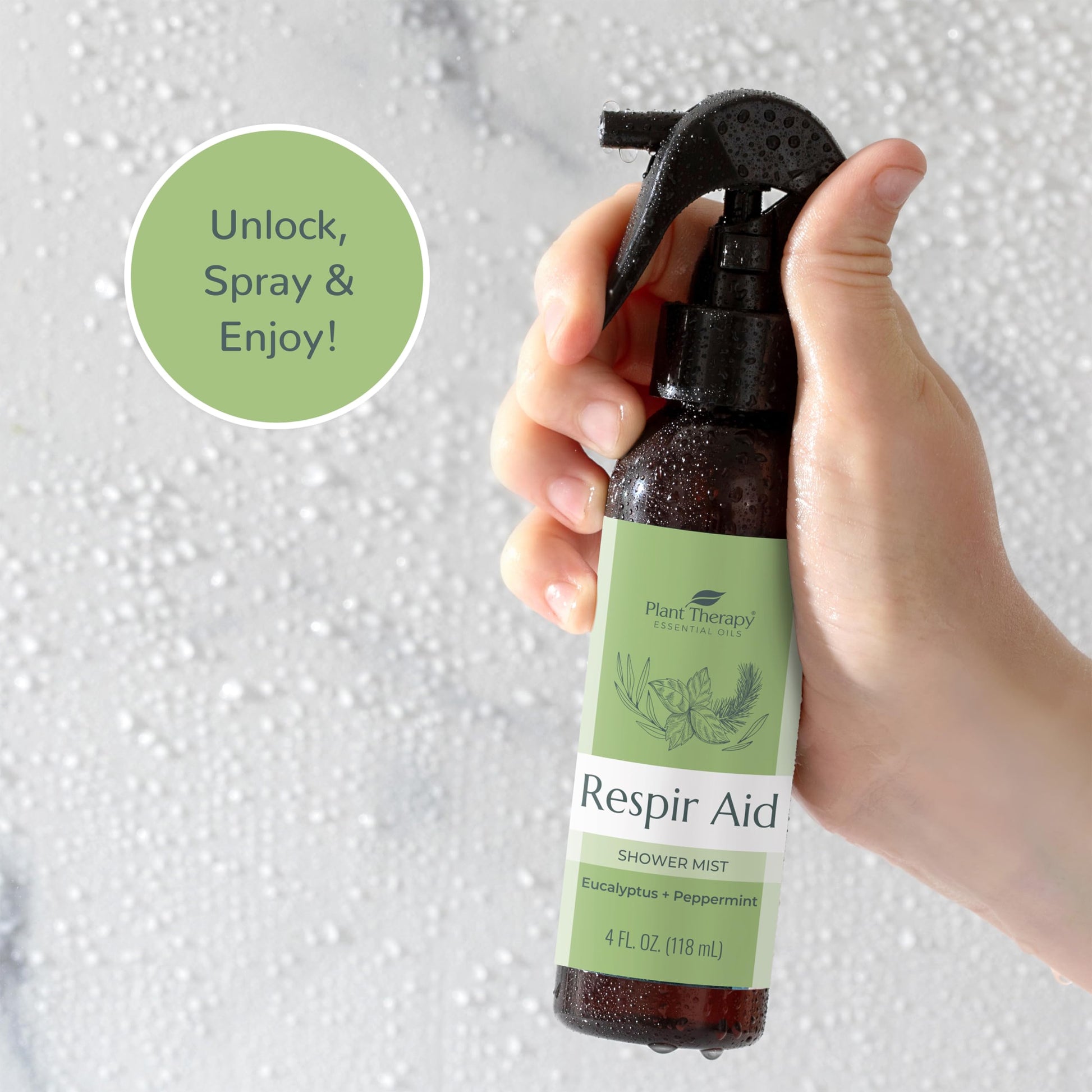 Plant Therapy Respir Aid Shower Mist 4 oz Refreshing & Crisp Aroma, Great to Help Clear Congestion Plant Therapy uk supplements