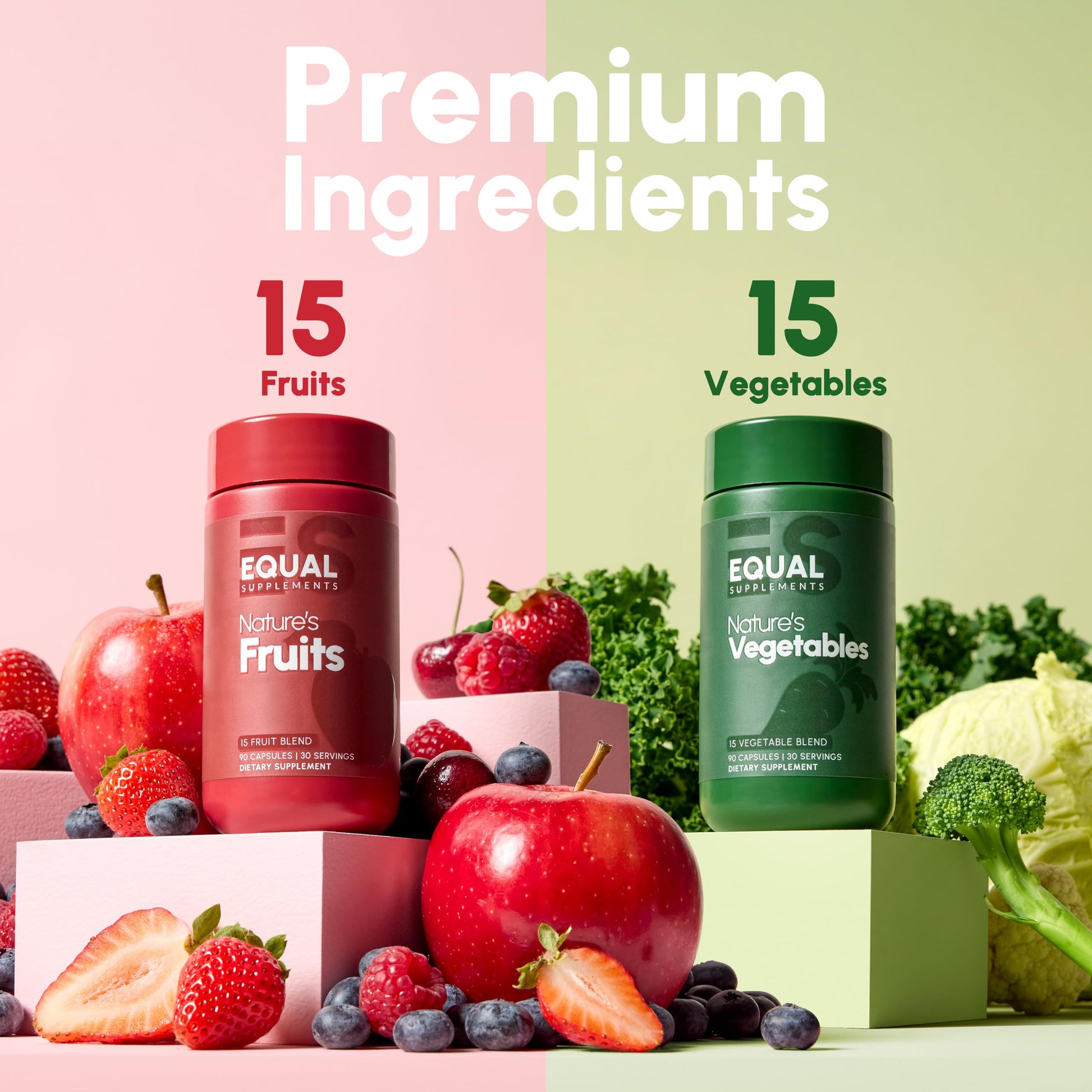 Equal Supplements Fruits and Vegetables Capsules | 2 Month Supply | GMP Certified-Manufactured in US | Fruit and Veggies Supplement for Balance | of Nature, Fruit and Vegetable Capsule for Adults Equal Supplements uk supplements
