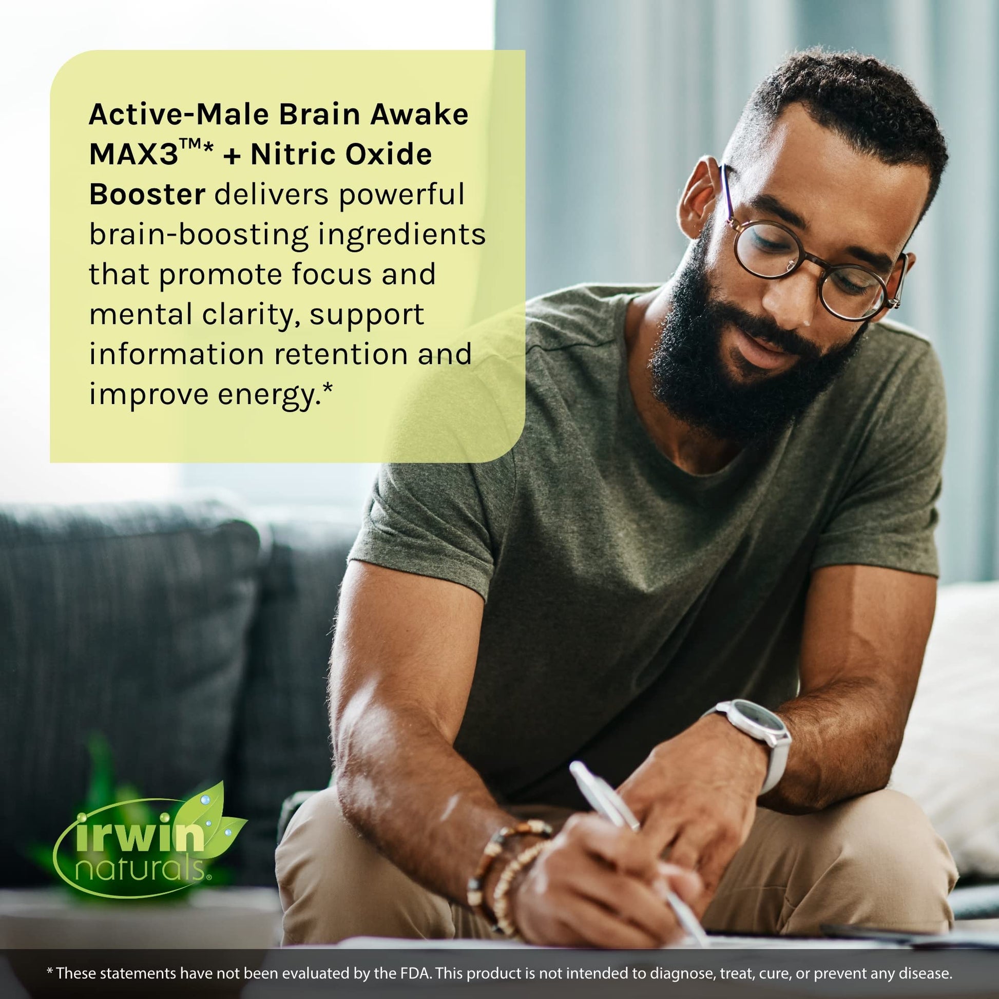 Irwin Naturals Brain Awake Max3 + Nitric Oxide Booster 60 Count Irwin Naturals uk supplements