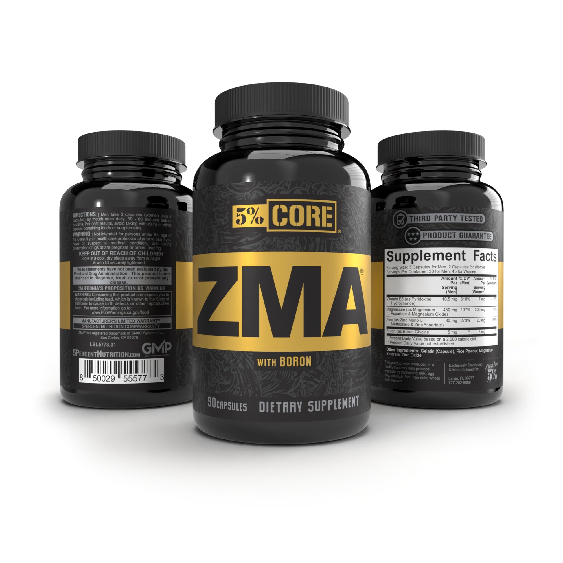 5% Nutrition Core ZMA (with Boron) | Promotes Recovery by Restoring Levels of Zinc, Magnesium & Vitamin B-6 (90 Capsules) 5% Nutrition uk supplements