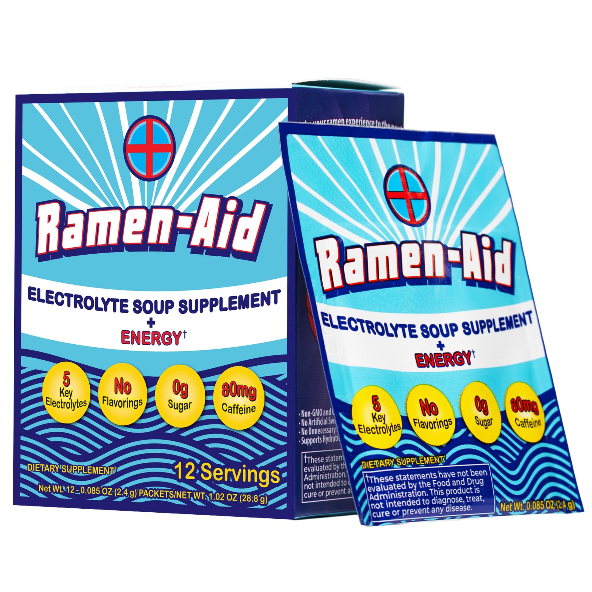 Ramen-Aid Electrolyte Soup Supplement with Energy, 80mg Caffeine, Sodium-Free, Sugar-Free, 12 Packets Ramen-Aid uk supplements