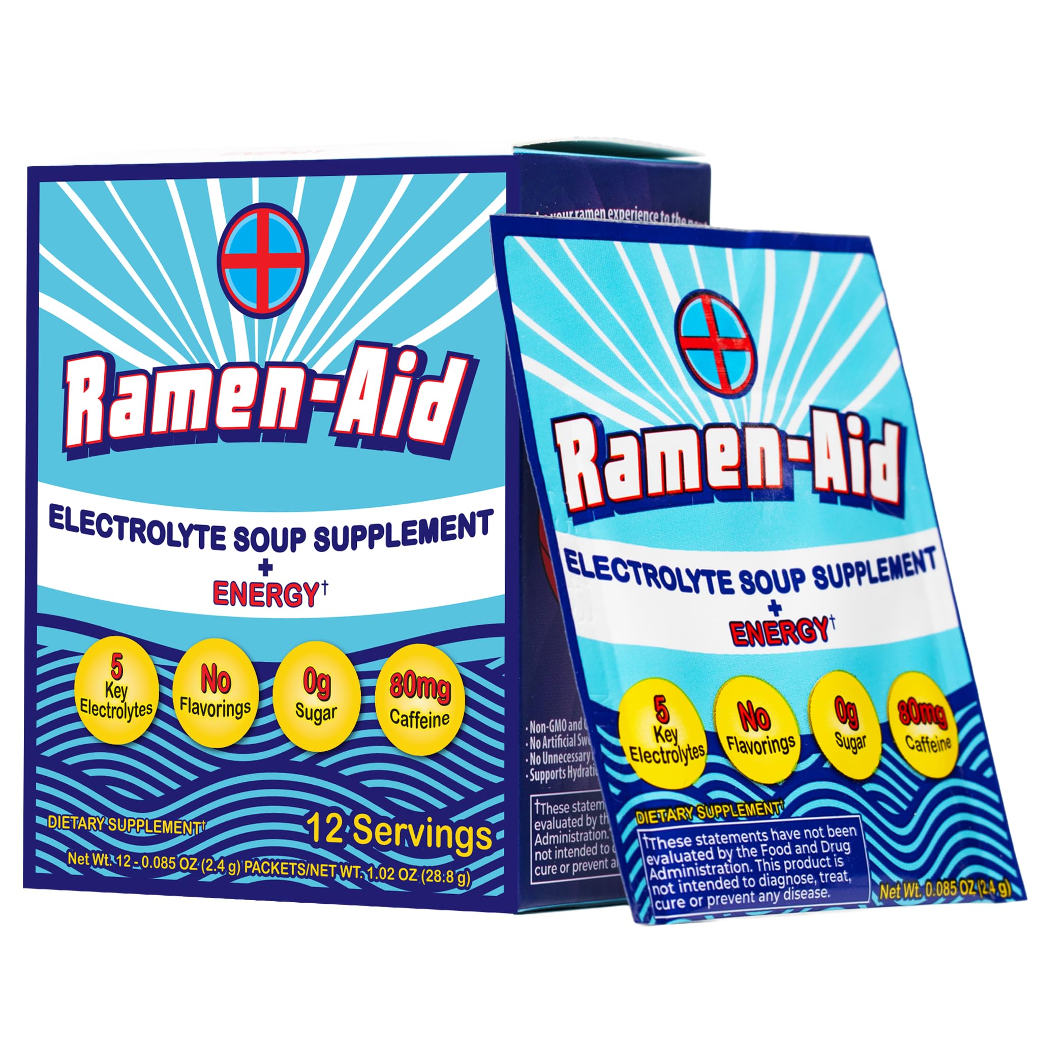 Ramen-Aid Electrolyte Soup Supplement with Energy, 80mg Caffeine, Sodium-Free, Sugar-Free, 12 Packets Ramen-Aid uk supplements