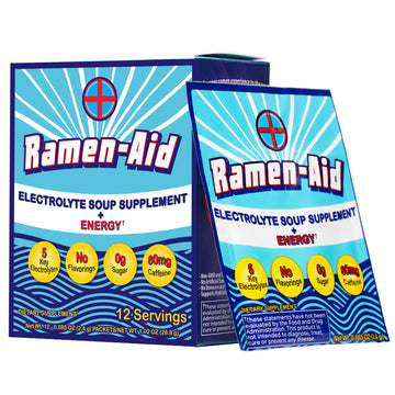 Ramen-Aid Electrolyte Soup Supplement with Energy, 80mg Caffeine, Sodium-Free, Sugar-Free, 12 Packets Ramen-Aid uk supplements