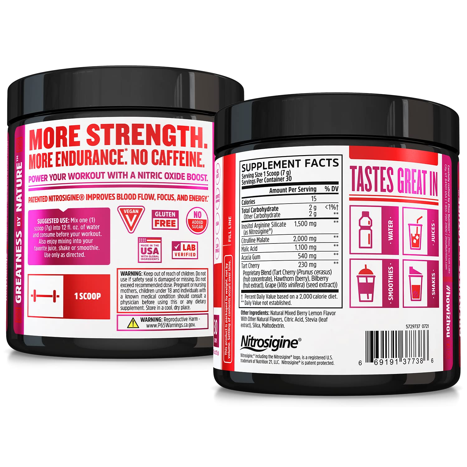 Zhou Nutrition Lite Up, Non-Stimulant Pre Workout Powder, Caffeine Free Nitric Oxide Zhou Nutrition uk supplements