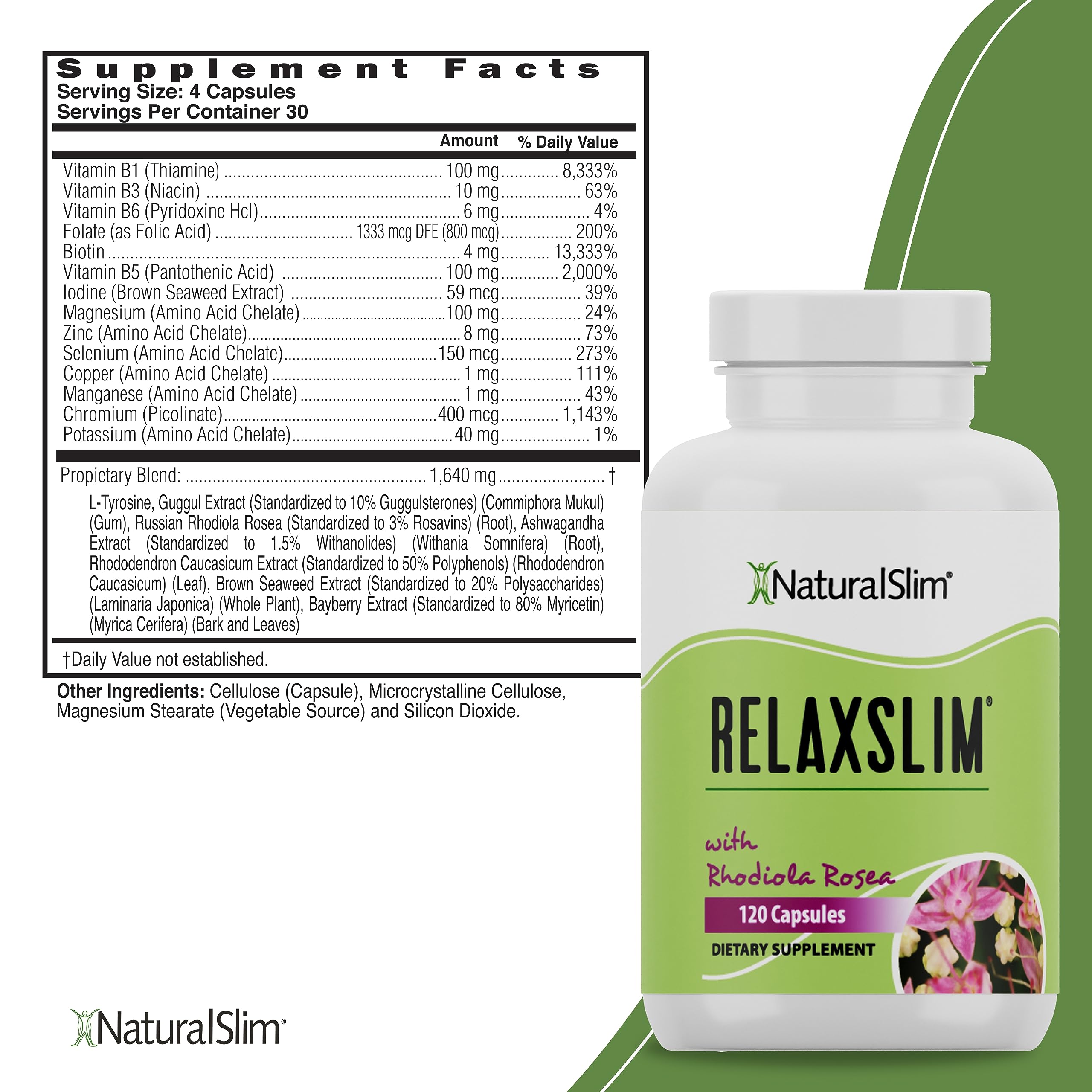 Naturalslim Relaxslim for Metabolism, Helps Control Appetite, Fat & Stress Support - Adaptogen Supplements NaturalSlim uk supplements
