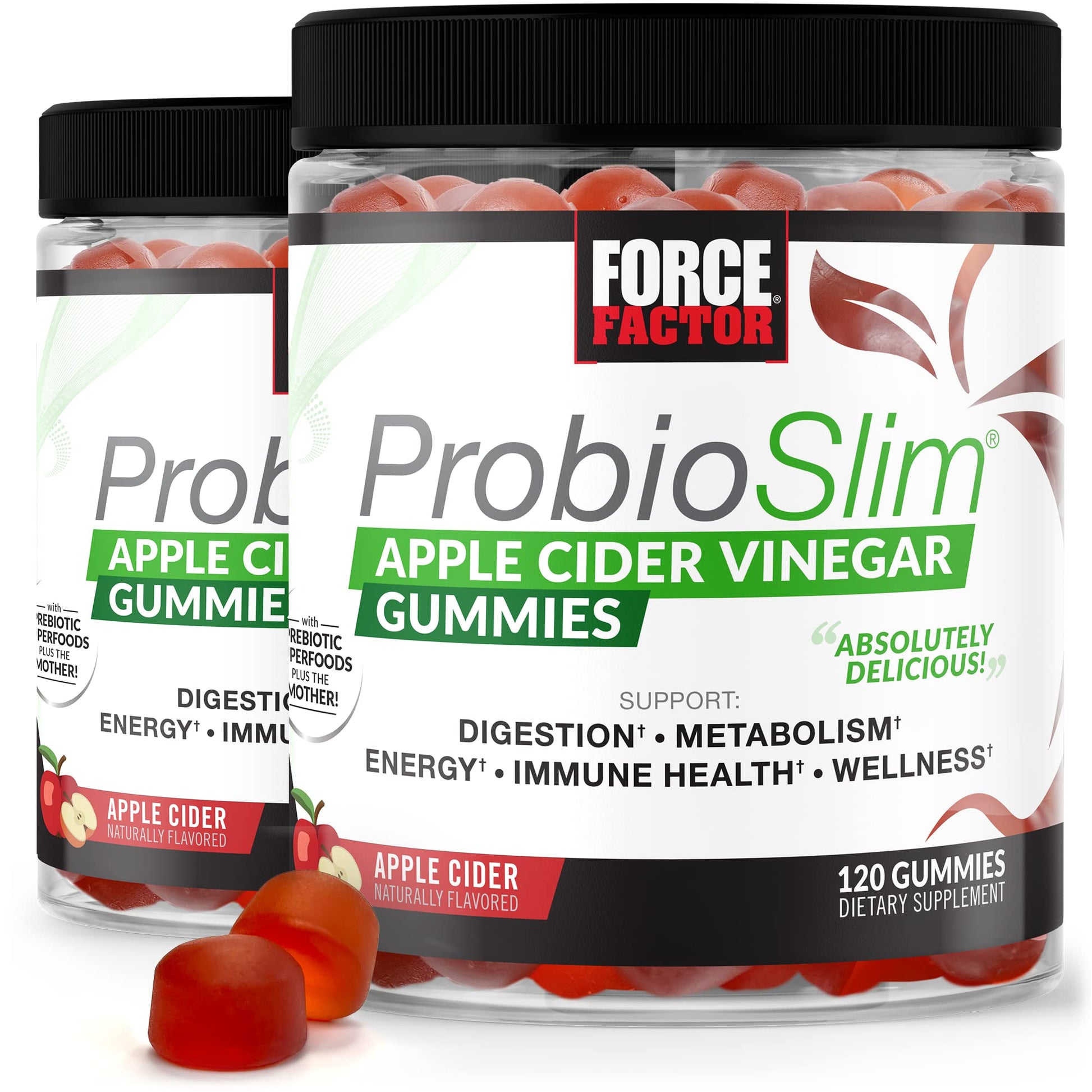 FORCE FACTOR ProbioSlim Apple Cider Vinegar Gummies Organic LactoSpore Prebiotics Force Factor uk supplements