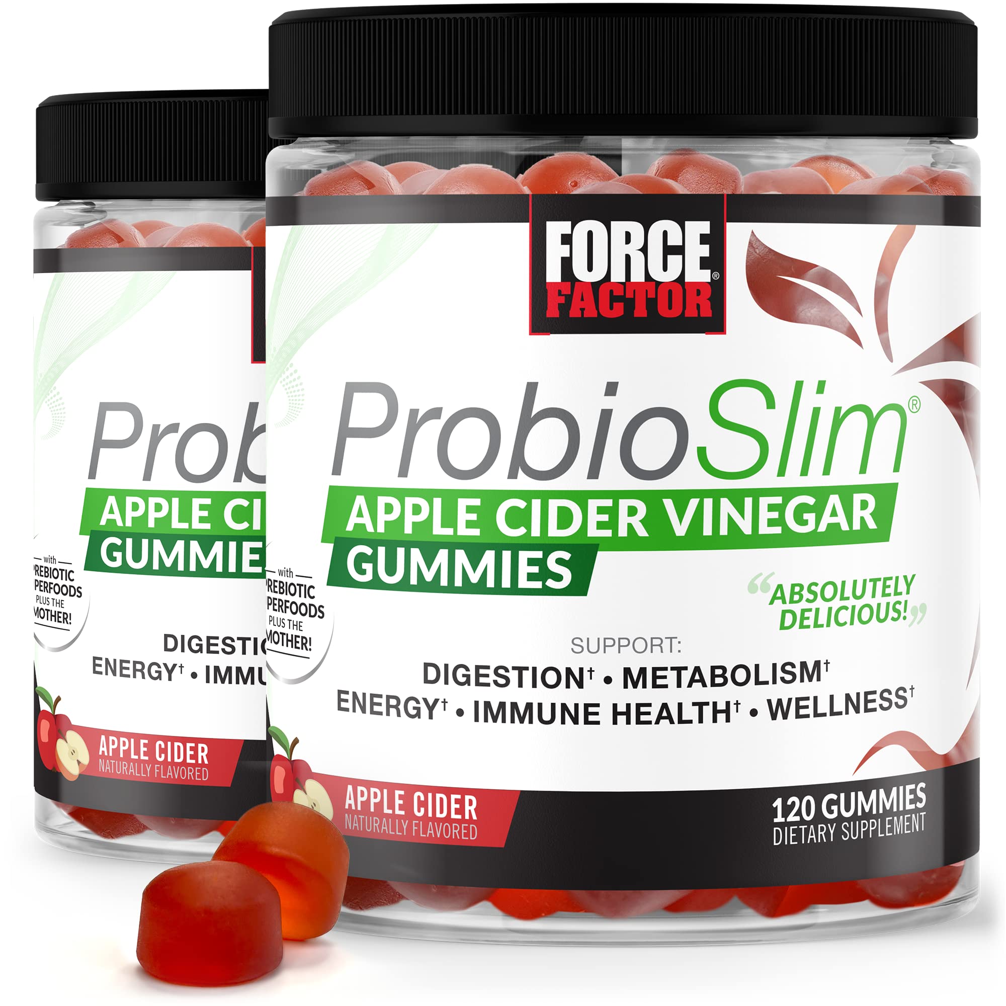 FORCE FACTOR ProbioSlim Apple Cider Vinegar Gummies Organic LactoSpore Prebiotics Force Factor uk supplements